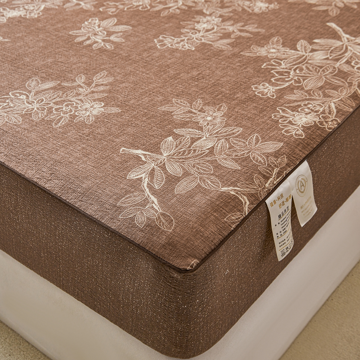 91家纺网 家纺一手货源 找家纺 笠裙家纺 2026新款云感水洗棉印花单床笠床笠单件 乌木花园