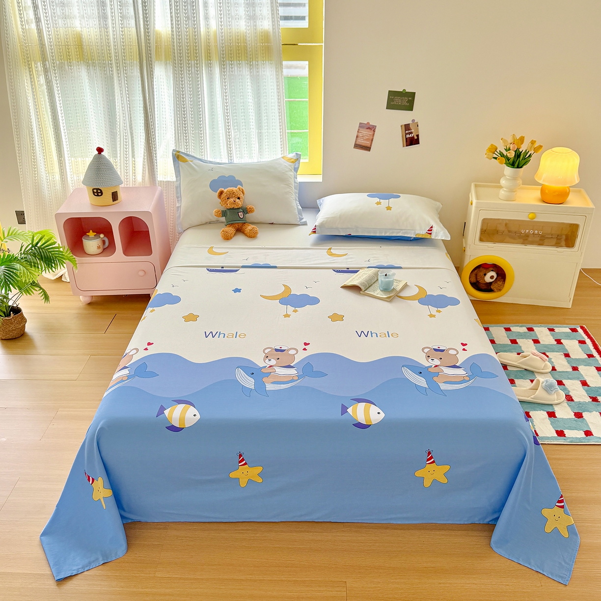 91家纺网 家纺一手货源 找家纺 （总）尚帛 2026新款全棉品质喷气印花爆款四件套 多规格套件 单品系列-单床单