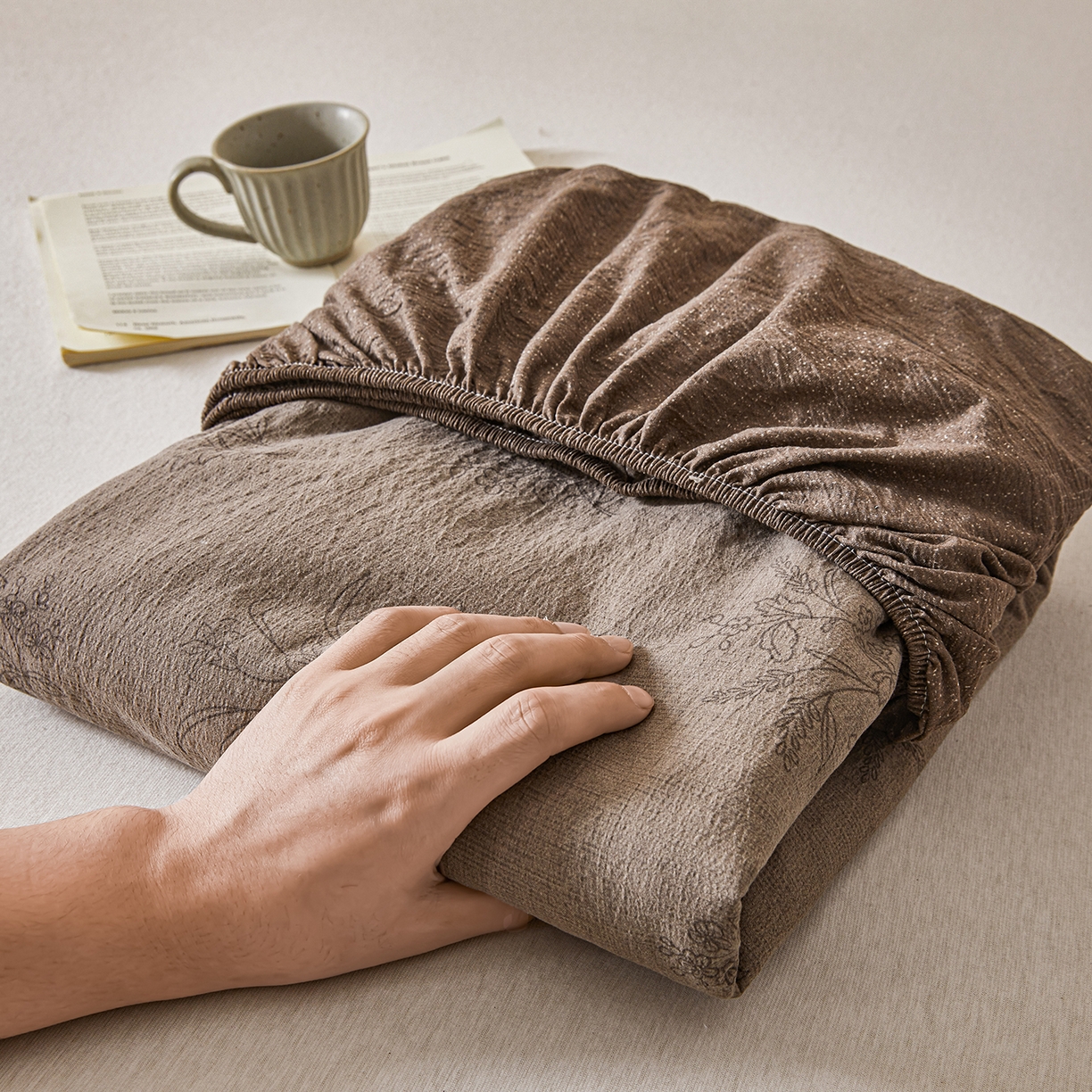 91家纺网 家纺一手货源 找家纺 笠裙家纺 2026新款云感水洗棉印花单床笠床笠单件 花田错