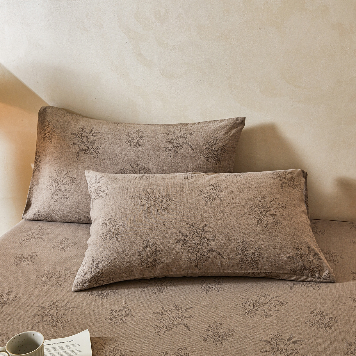 91家纺网 家纺一手货源 找家纺 笠裙家纺 2026新款云感水洗棉印花单床笠床笠单件 花田错