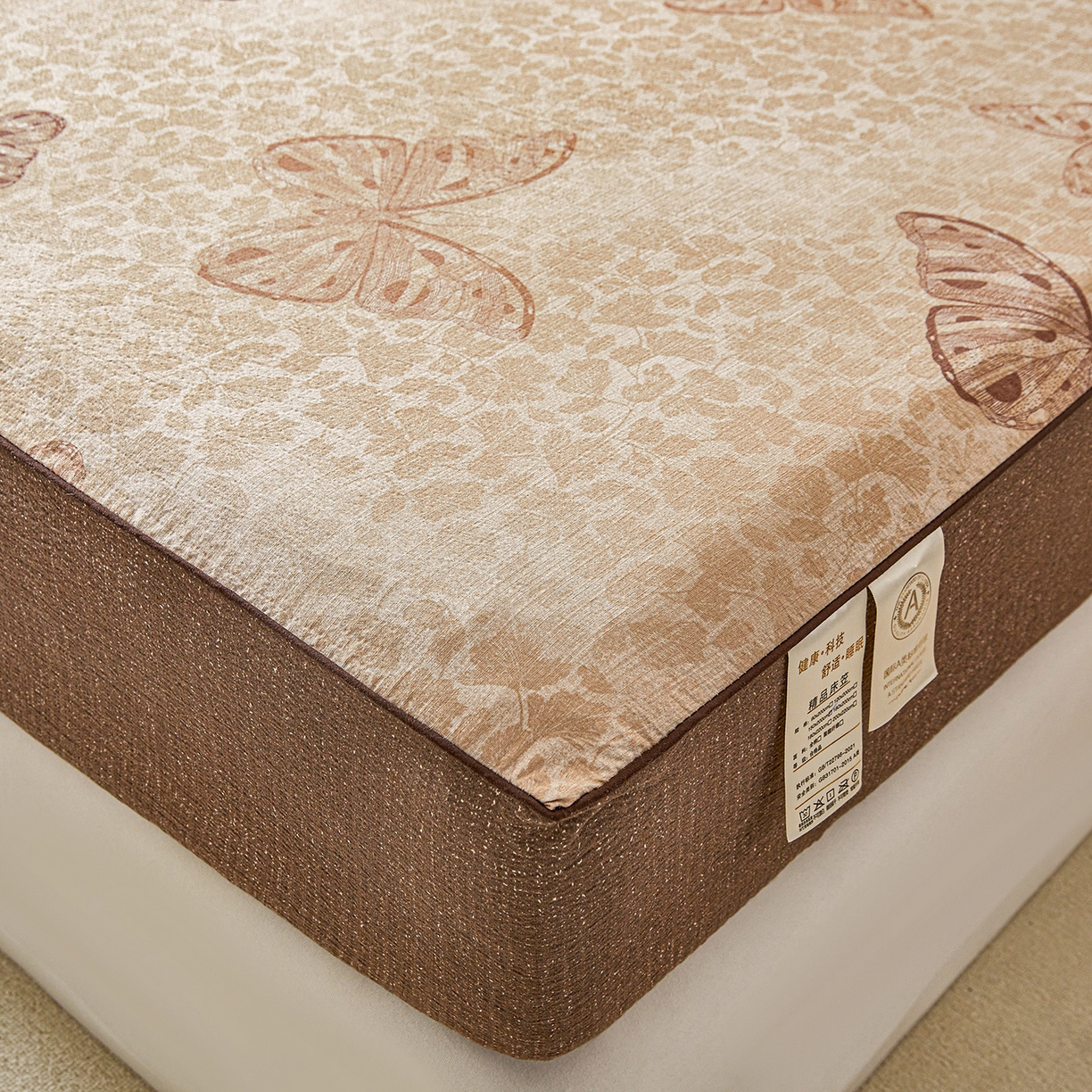 91家纺网 家纺一手货源 找家纺 笠裙家纺 2026新款云感水洗棉印花单床笠床笠单件 月神蝶