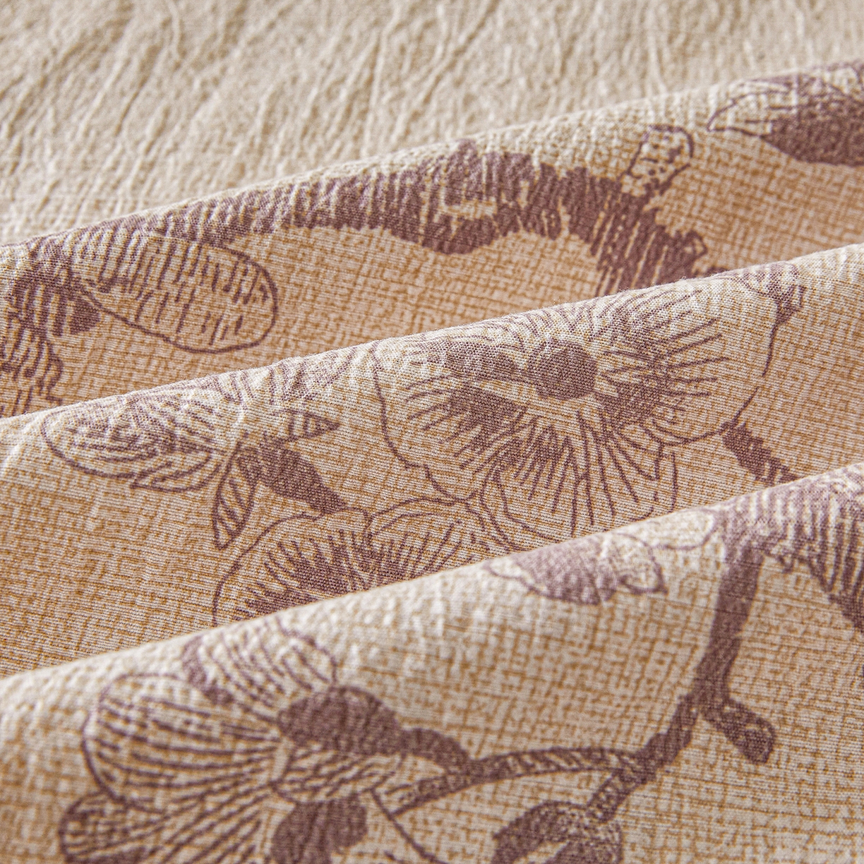 91家纺网 家纺一手货源 找家纺 笠裙家纺 2026新款云感水洗棉印花单床笠床笠单件 云黛紫