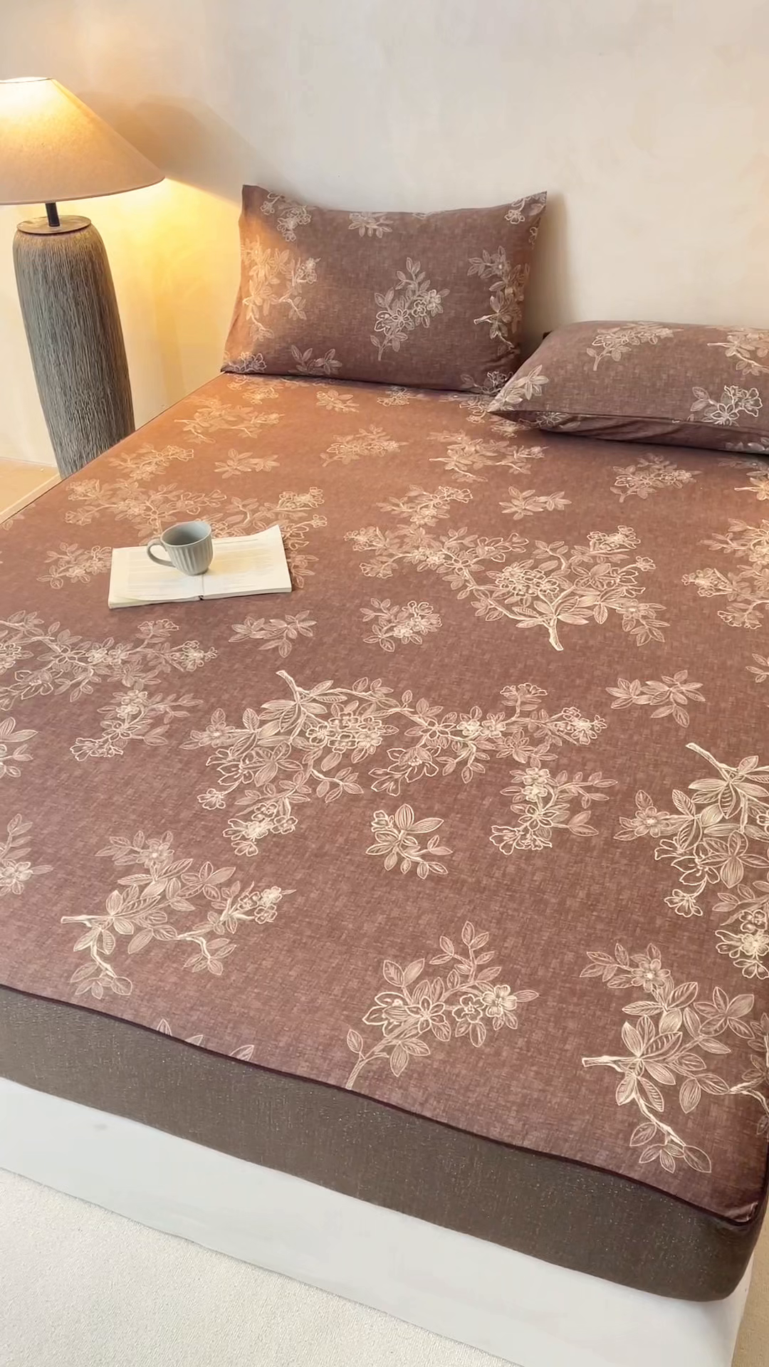 91家纺网 家纺一手货源 找家纺 笠裙家纺 2026新款云感水洗棉印花单床笠床笠单件 乌木花园