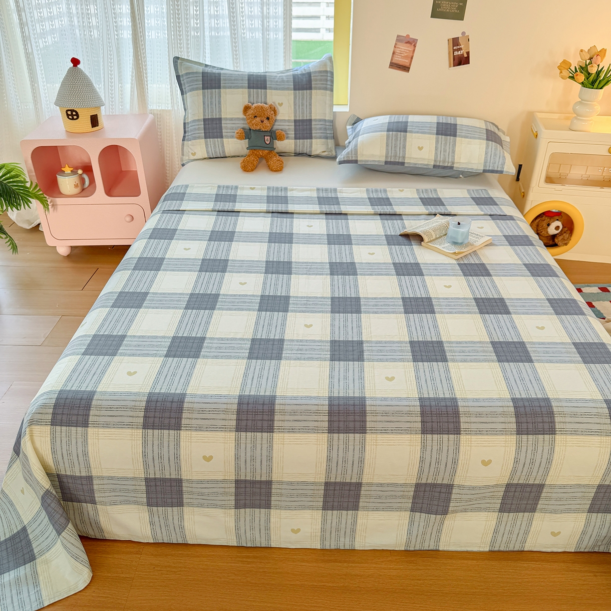 91家纺网 家纺一手货源 找家纺 尚帛 2026新款全棉品质喷气印花爆款四件套 多规格套件 单品系列-单床单 初心-灰