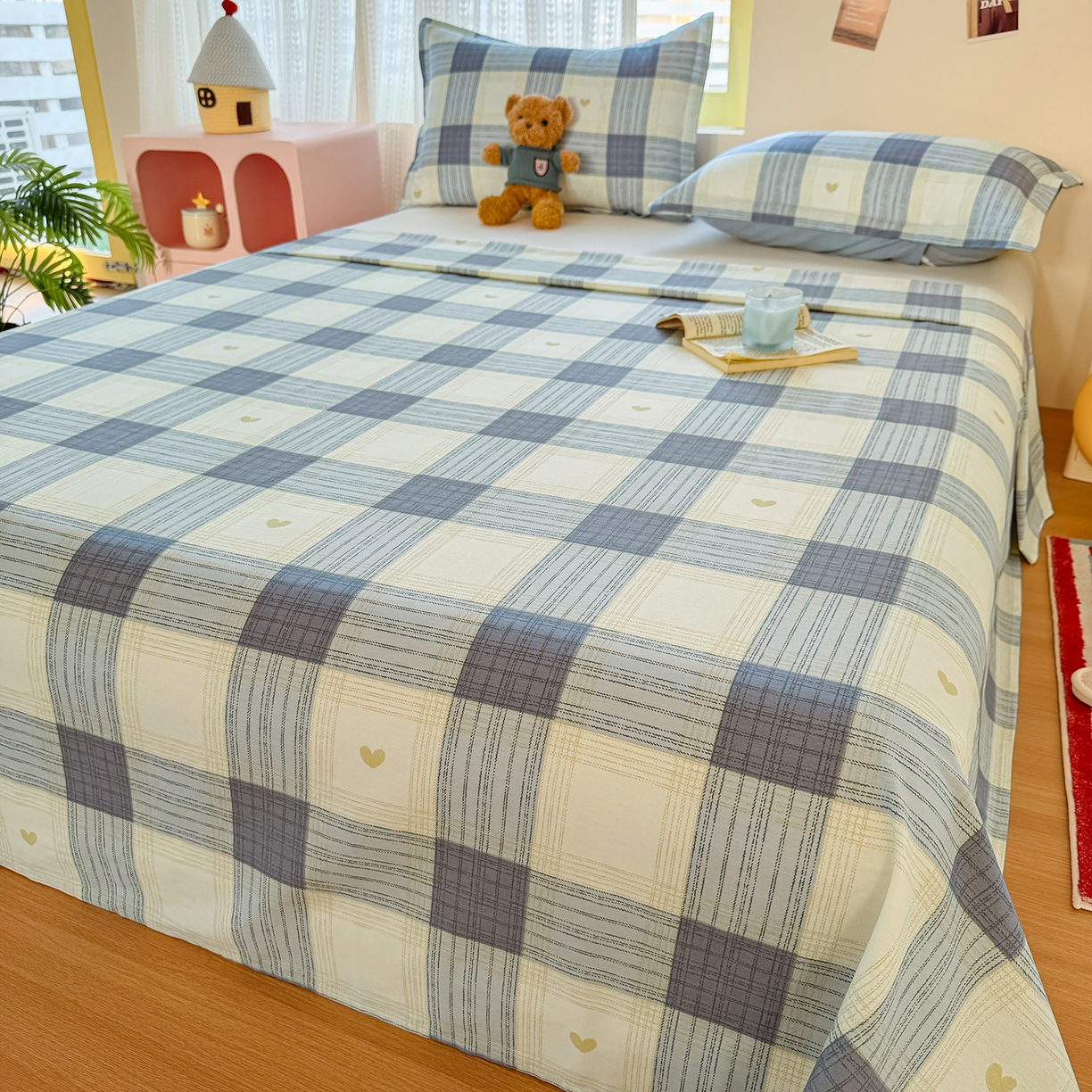 91家纺网 家纺一手货源 找家纺 尚帛 2026新款全棉品质喷气印花爆款四件套 多规格套件 单品系列-单床单 初心-灰