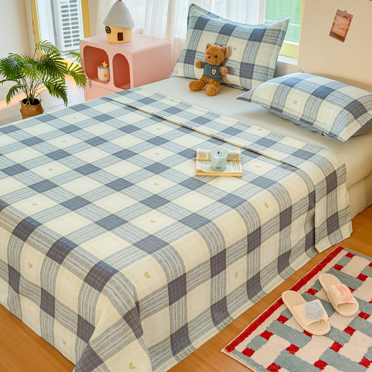 91家纺网 家纺一手货源 找家纺 尚帛 2026新款全棉品质喷气印花爆款四件套 多规格套件 单品系列-单床单 初心-灰