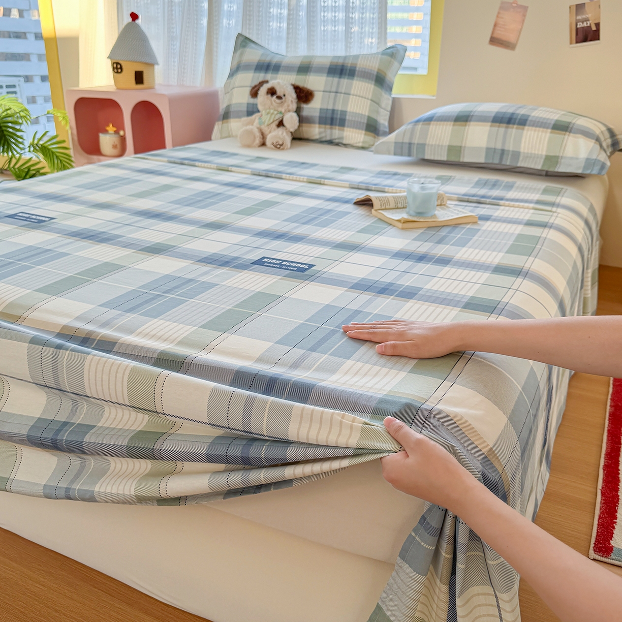 91家纺网 家纺一手货源 找家纺 尚帛 2026新款全棉品质喷气印花爆款四件套 多规格套件 单品系列-单床单 格兰德-蓝