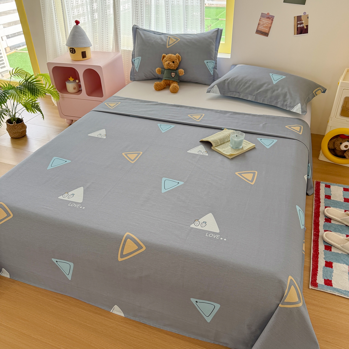 91家纺网 家纺一手货源 找家纺 尚帛 2026新款全棉品质喷气印花爆款四件套 多规格套件 单品系列-单床单 吉米