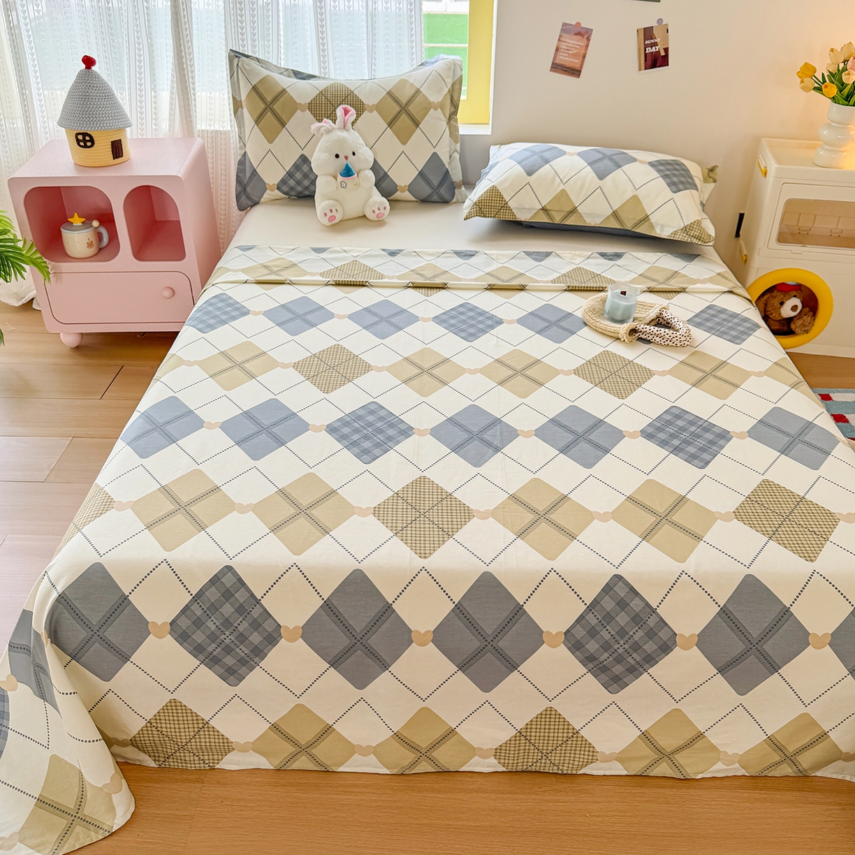 91家纺网 家纺一手货源 找家纺 尚帛 2026新款全棉品质喷气印花爆款四件套 多规格套件 单品系列-单床单 佳丽斯