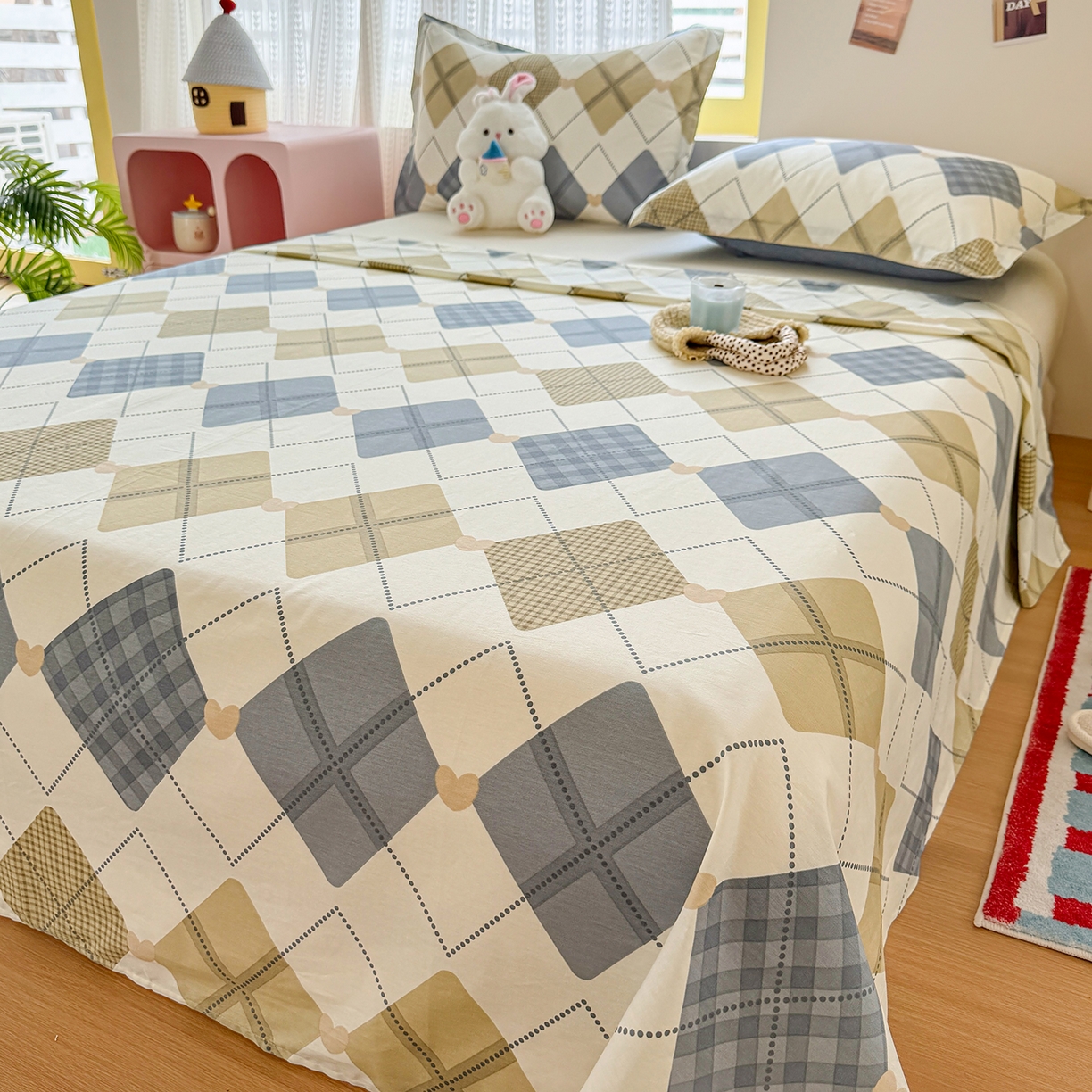 91家纺网 家纺一手货源 找家纺 尚帛 2026新款全棉品质喷气印花爆款四件套 多规格套件 单品系列-单床单 佳丽斯