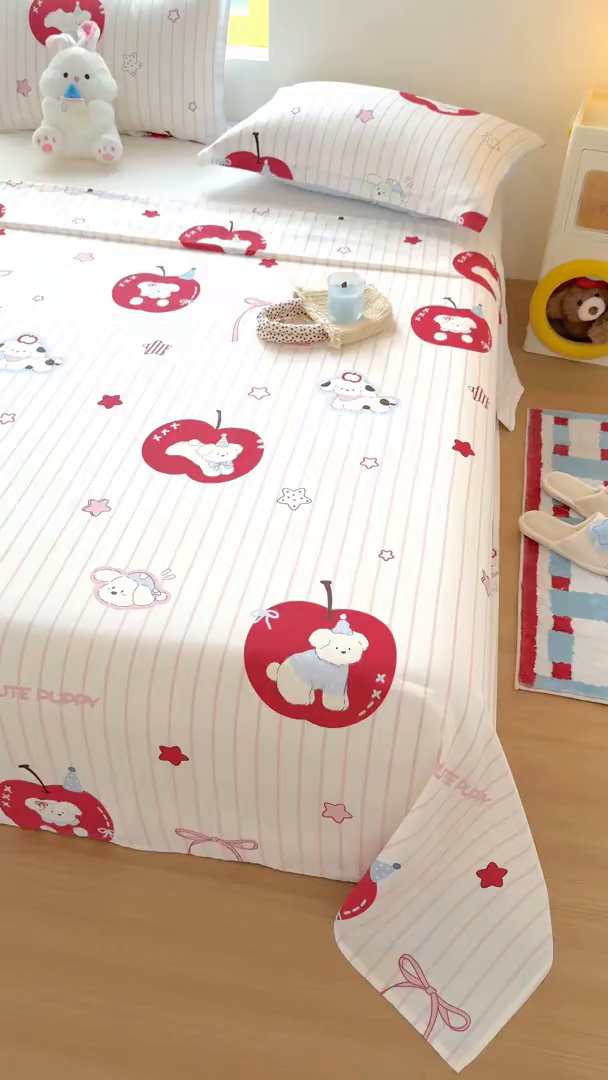 91家纺网 家纺一手货源 找家纺 尚帛 2026新款全棉品质喷气印花爆款四件套 多规格套件 单品系列-单床单 派对柯基