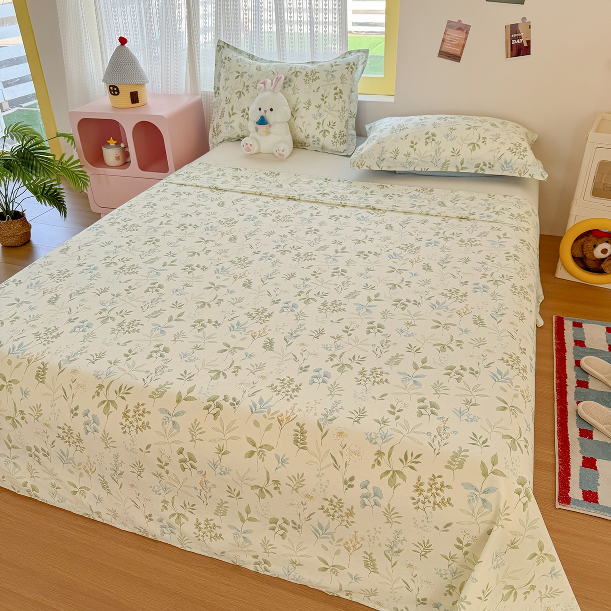 91家纺网 家纺一手货源 找家纺 尚帛 2026新款全棉品质喷气印花爆款四件套 多规格套件 单品系列-单床单 浅草繁花