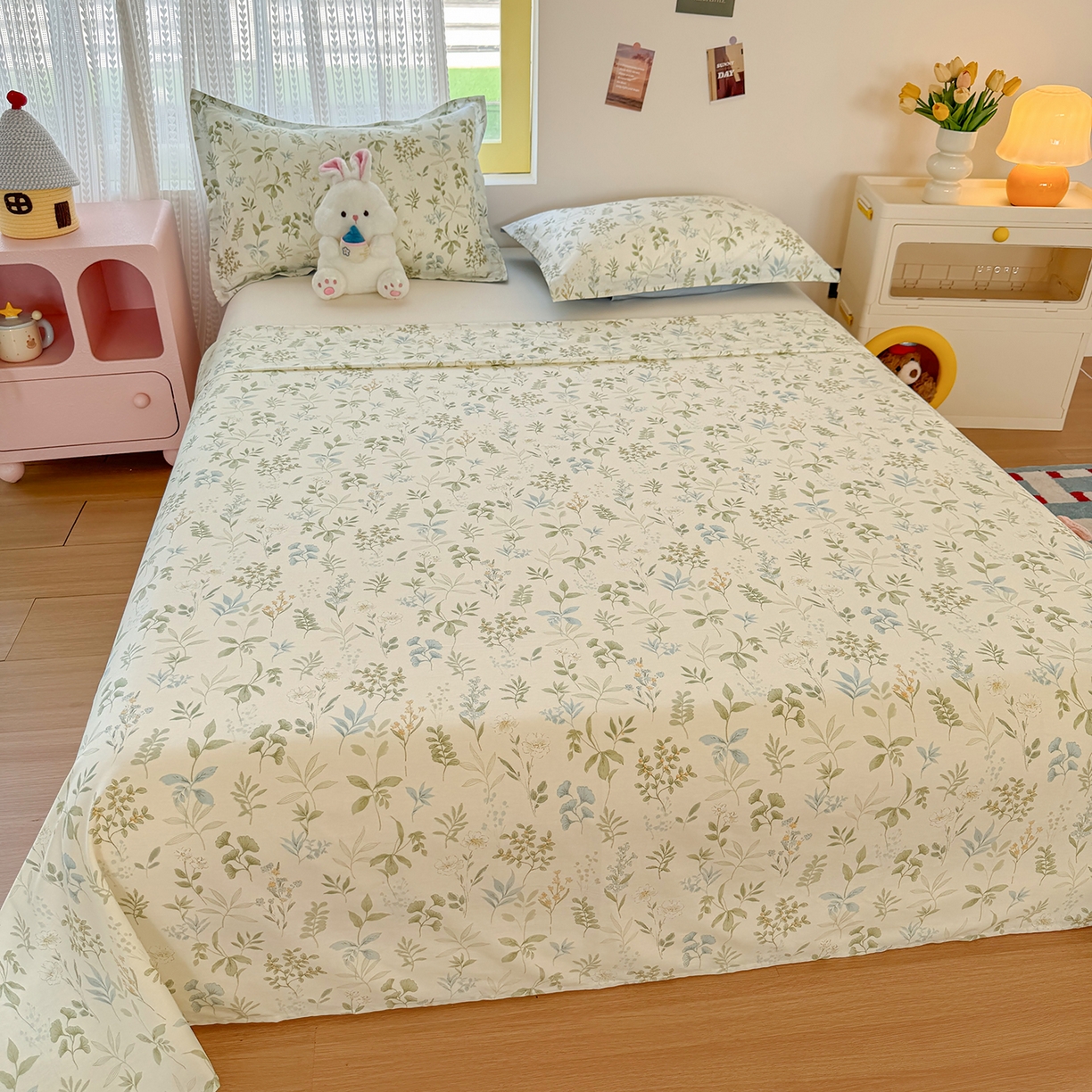 91家纺网 家纺一手货源 找家纺 尚帛 2026新款全棉品质喷气印花爆款四件套 多规格套件 单品系列-单床单 浅草繁花