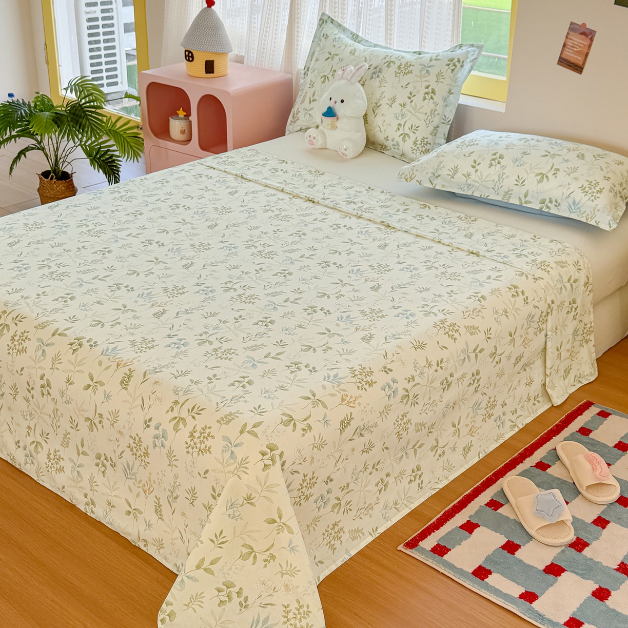 91家纺网 家纺一手货源 找家纺 尚帛 2026新款全棉品质喷气印花爆款四件套 多规格套件 单品系列-单床单 浅草繁花