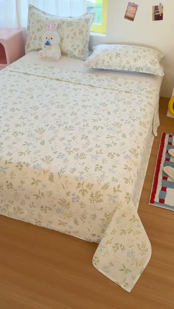 91家纺网 家纺一手货源 找家纺 尚帛 2026新款全棉品质喷气印花爆款四件套 多规格套件 单品系列-单床单 浅草繁花