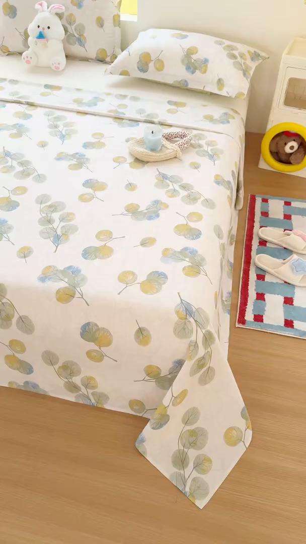 91家纺网 家纺一手货源 找家纺 尚帛 2026新款全棉品质喷气印花爆款四件套 多规格套件 单品系列-单床单 秋飘铃