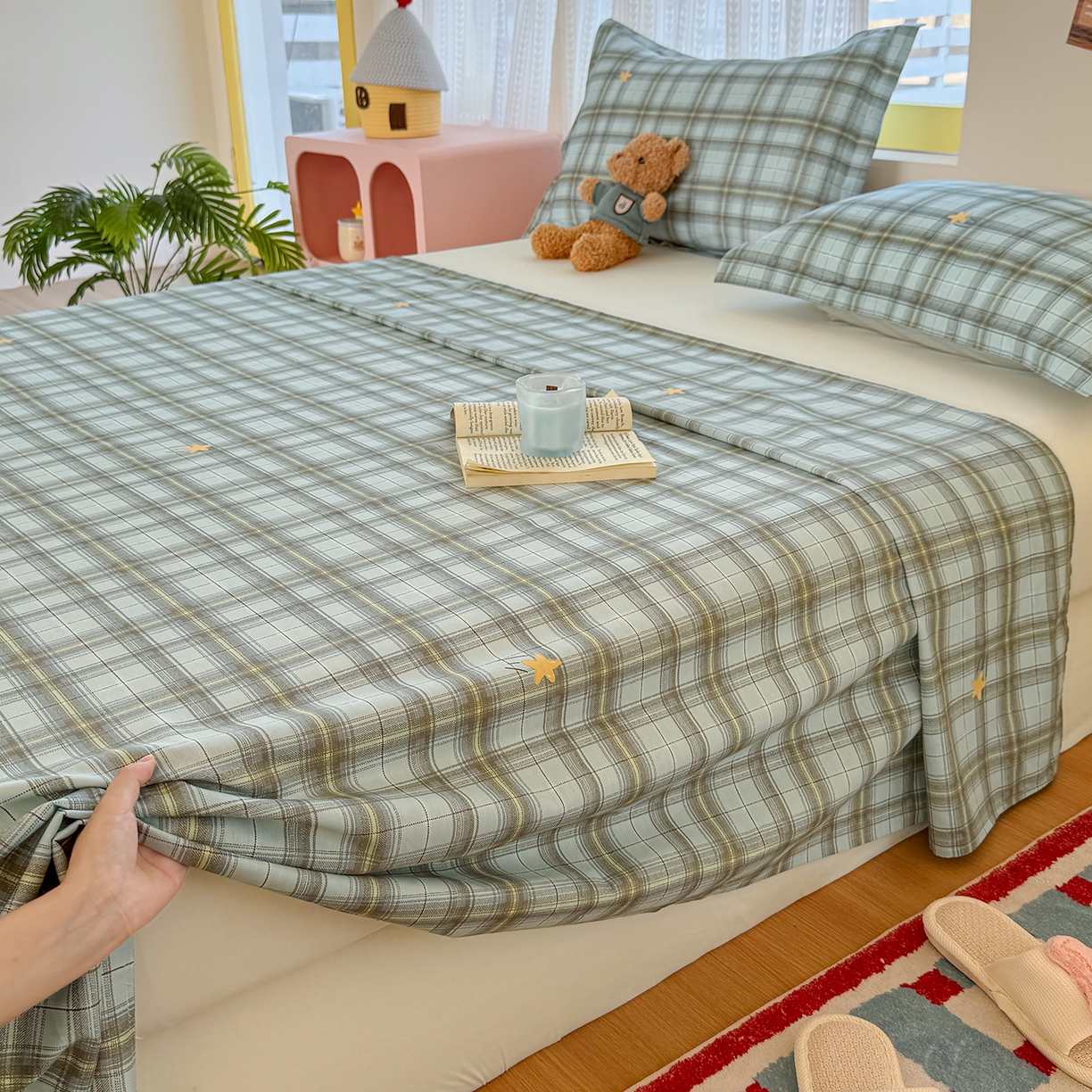 91家纺网 家纺一手货源 找家纺 尚帛 2026新款全棉品质喷气印花爆款四件套 多规格套件 单品系列-单床单 闪耀的星