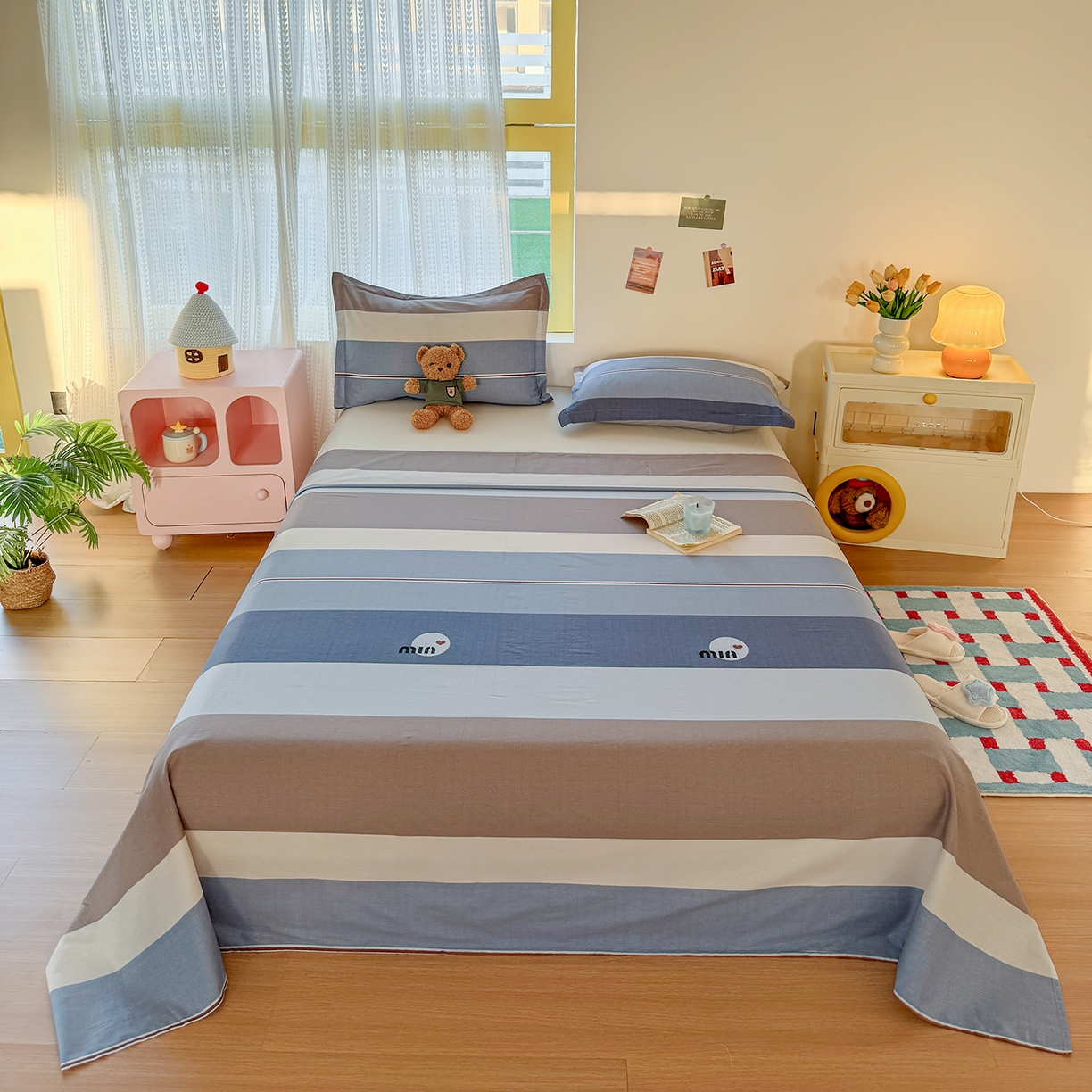 尚帛 2026新款全棉品质喷气印花爆款四件套 多规格套件 单品系列-单床单 时尚慕斯