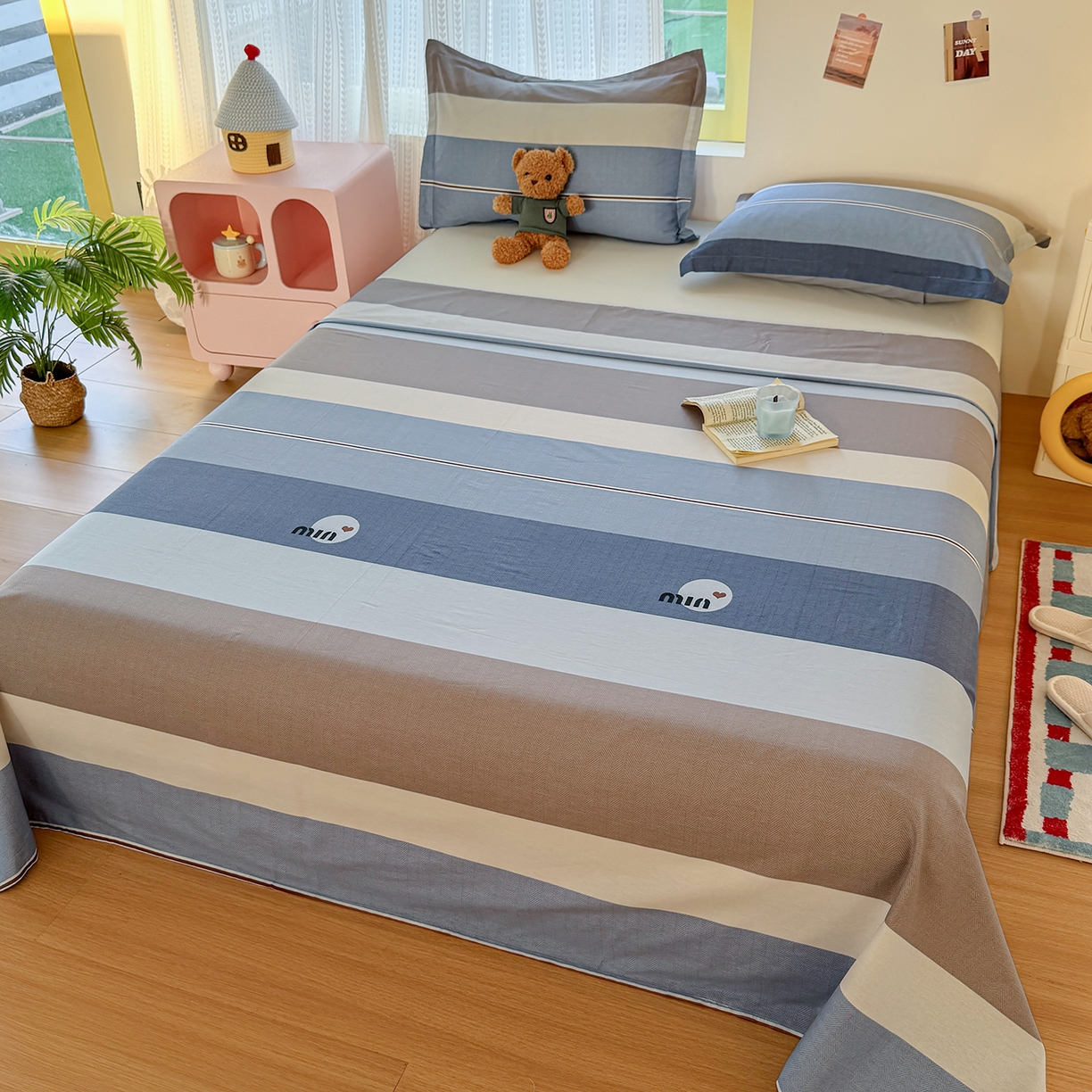 91家纺网 家纺一手货源 找家纺 尚帛 2026新款全棉品质喷气印花爆款四件套 多规格套件 单品系列-单床单 时尚慕斯