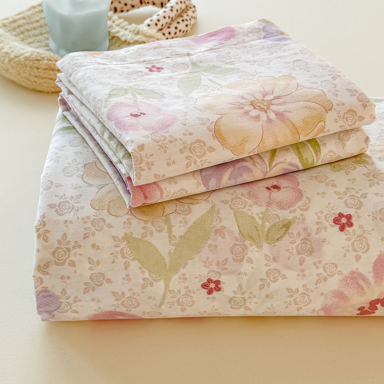 91家纺网 家纺一手货源 找家纺 尚帛 2026新款全棉品质喷气印花爆款四件套 多规格套件 单品系列-单床单 甜心花朵