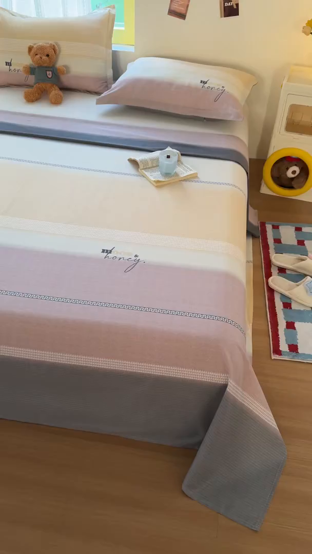 91家纺网 家纺一手货源 找家纺 尚帛 2026新款全棉品质喷气印花爆款四件套 多规格套件 单品系列-单床单 协奏曲-红