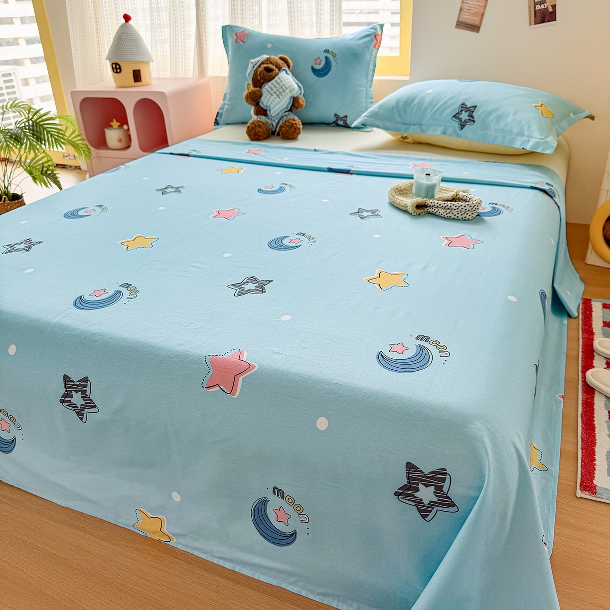 91家纺网 家纺一手货源 找家纺 尚帛 2026新款全棉品质喷气印花爆款四件套 多规格套件 单品系列-单床单 星梦想