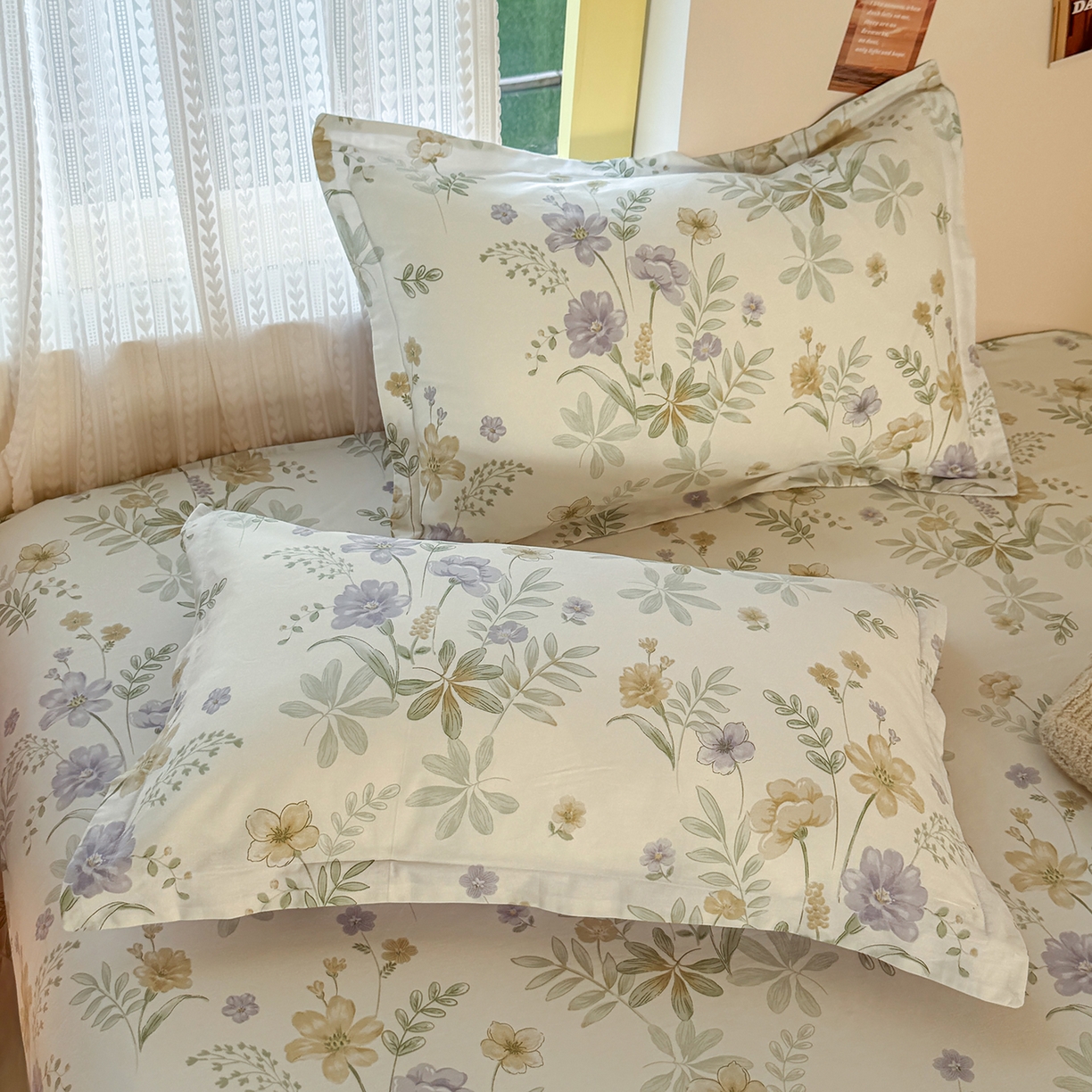 尚帛 2026新款全棉品质喷气印花爆款四件套 多规格套件 单品系列-单枕套 爱的花海