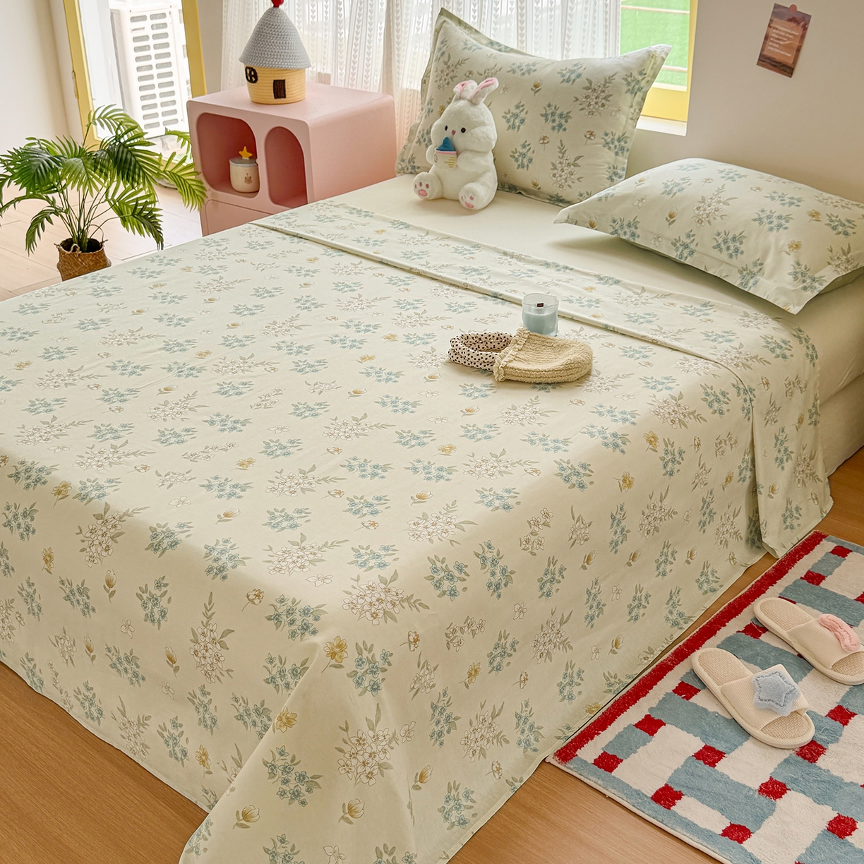 91家纺网 家纺一手货源 找家纺 尚帛 2026新款全棉品质喷气印花爆款四件套 多规格套件 单品系列-单枕套 春漫庭