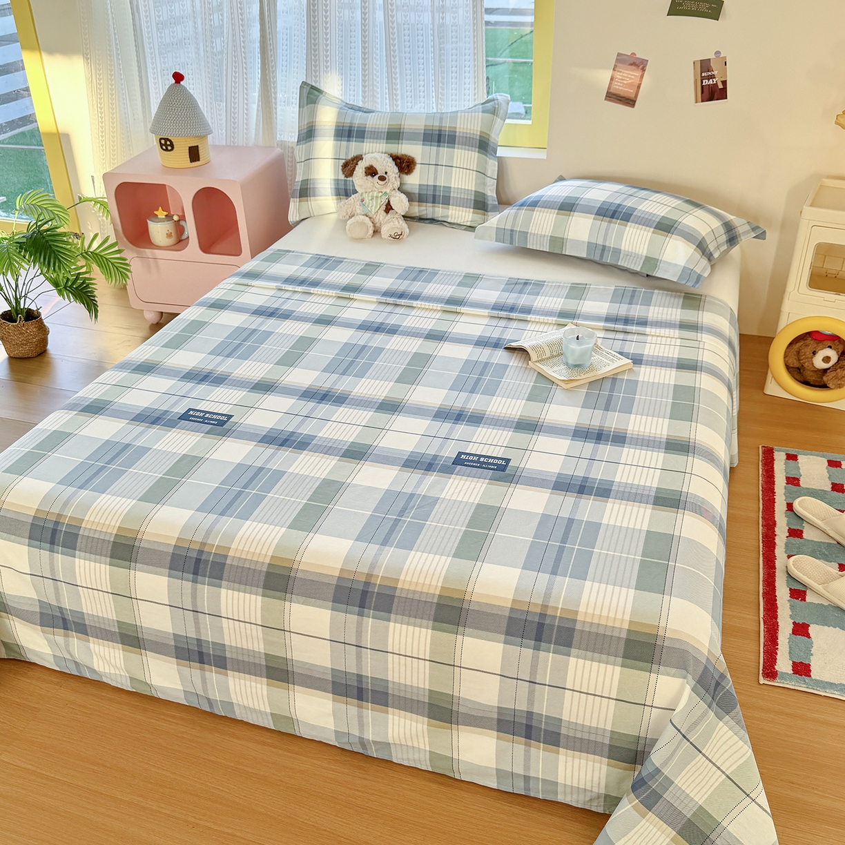 91家纺网 家纺一手货源 找家纺 尚帛 2026新款全棉品质喷气印花爆款四件套 多规格套件 单品系列-单枕套 格兰德-蓝