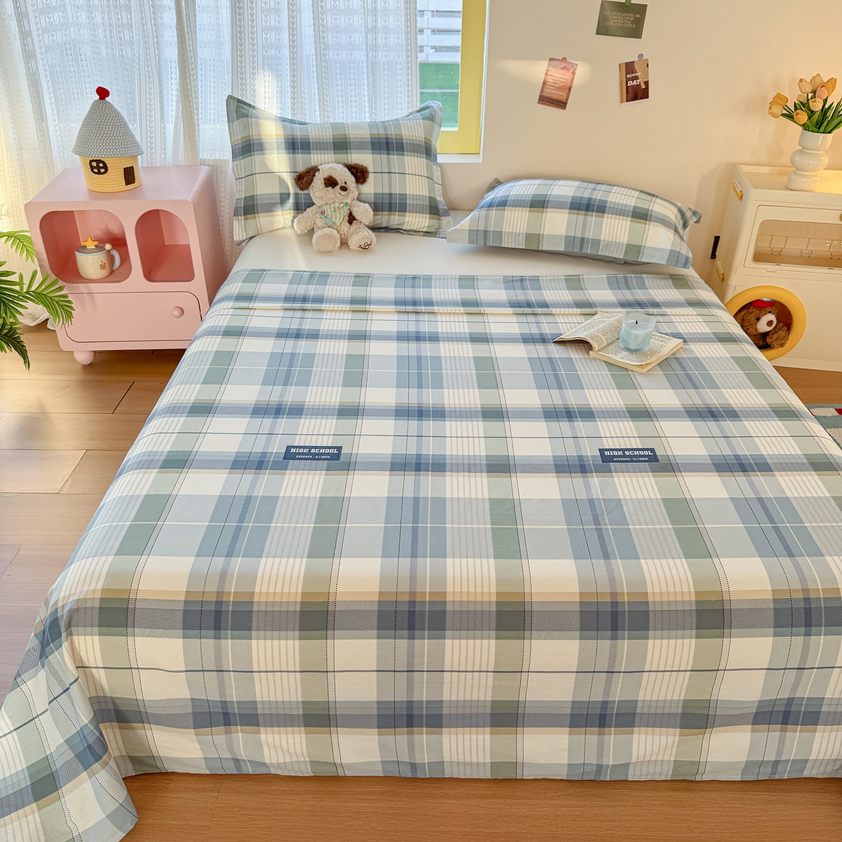 91家纺网 家纺一手货源 找家纺 尚帛 2026新款全棉品质喷气印花爆款四件套 多规格套件 单品系列-单枕套 格兰德-蓝