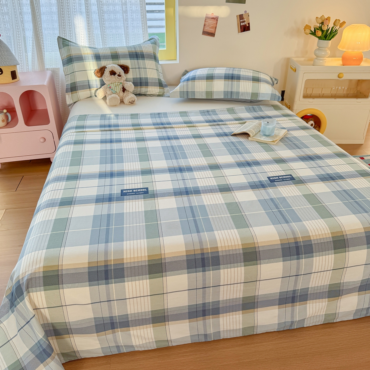 91家纺网 家纺一手货源 找家纺 尚帛 2026新款全棉品质喷气印花爆款四件套 多规格套件 单品系列-单枕套 格兰德-蓝