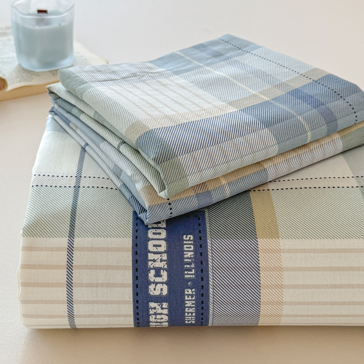 91家纺网 家纺一手货源 找家纺 尚帛 2026新款全棉品质喷气印花爆款四件套 多规格套件 单品系列-单枕套 格兰德-蓝