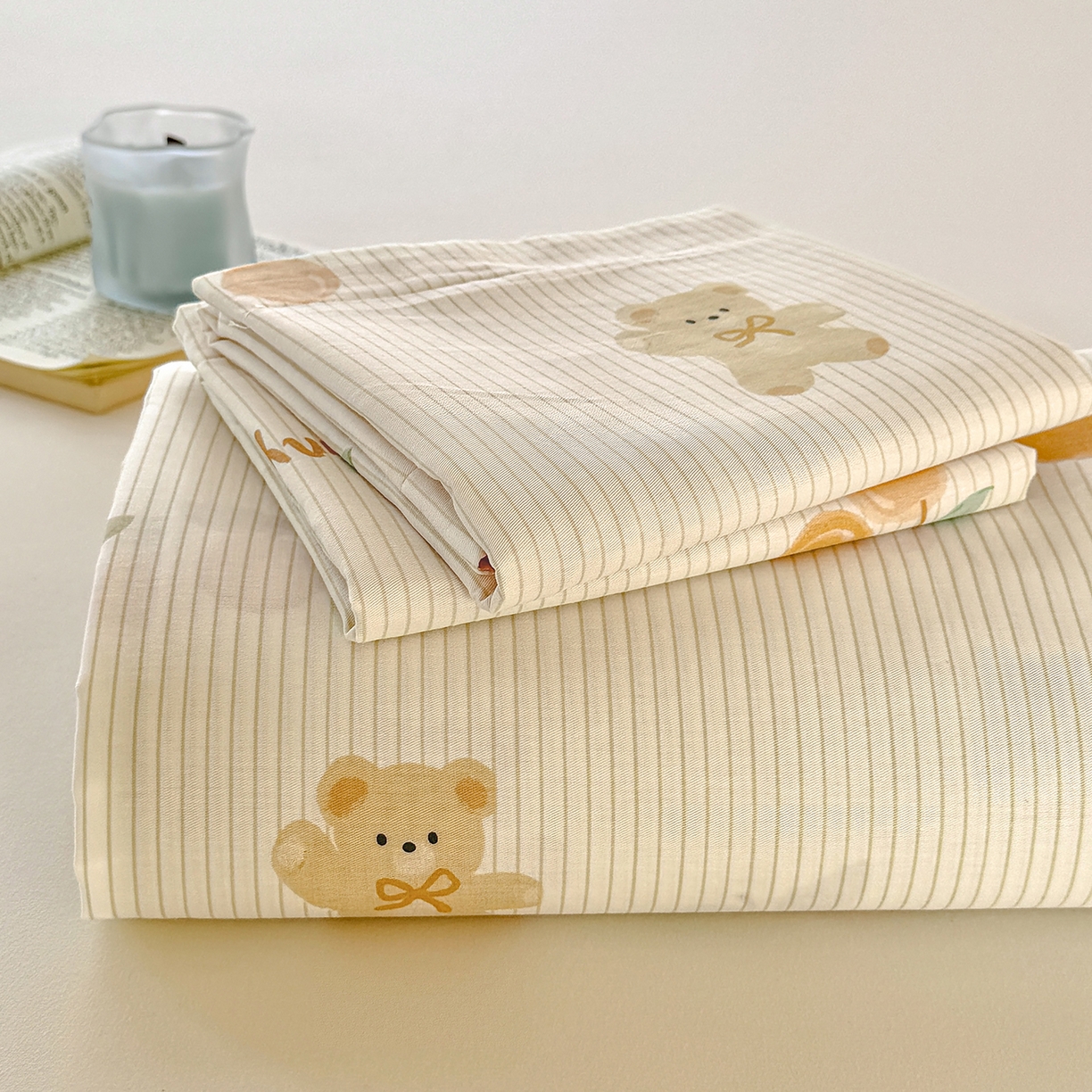 91家纺网 家纺一手货源 找家纺 尚帛 2026新款全棉品质喷气印花爆款四件套 多规格套件 单品系列-单枕套 欢乐碰碰熊