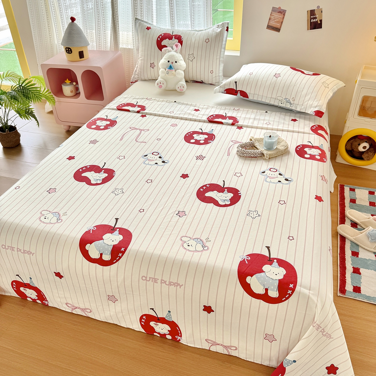 91家纺网 家纺一手货源 找家纺 尚帛 2026新款全棉品质喷气印花爆款四件套 多规格套件 单品系列-单枕套 派对柯基