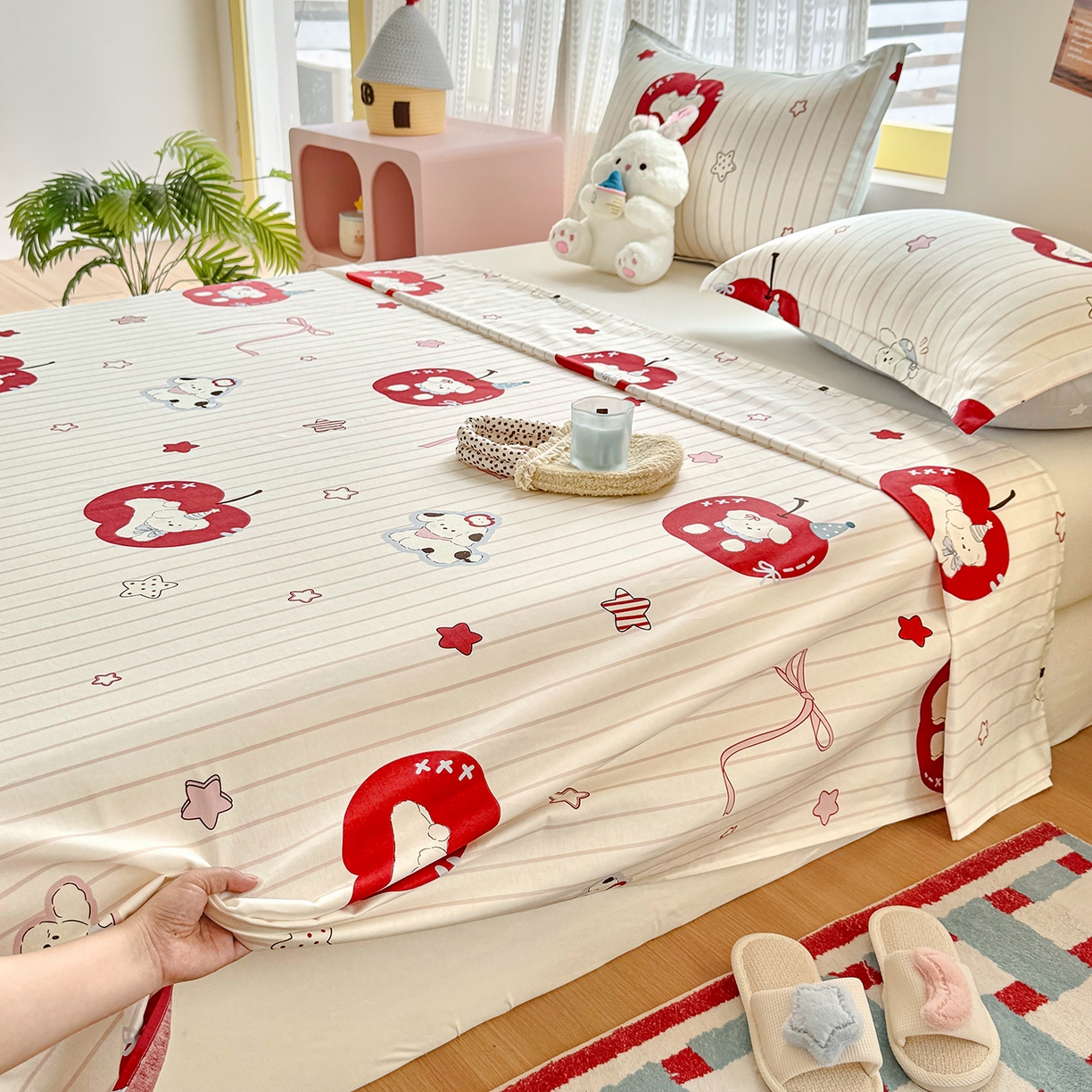 91家纺网 家纺一手货源 找家纺 尚帛 2026新款全棉品质喷气印花爆款四件套 多规格套件 单品系列-单枕套 派对柯基