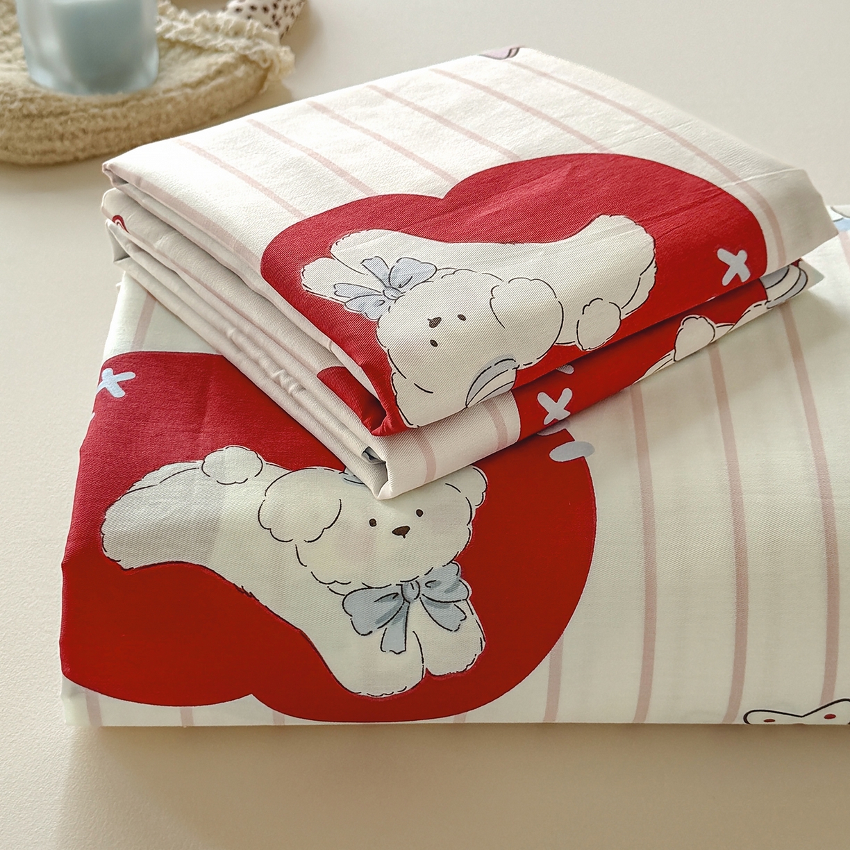 91家纺网 家纺一手货源 找家纺 尚帛 2026新款全棉品质喷气印花爆款四件套 多规格套件 单品系列-单枕套 派对柯基