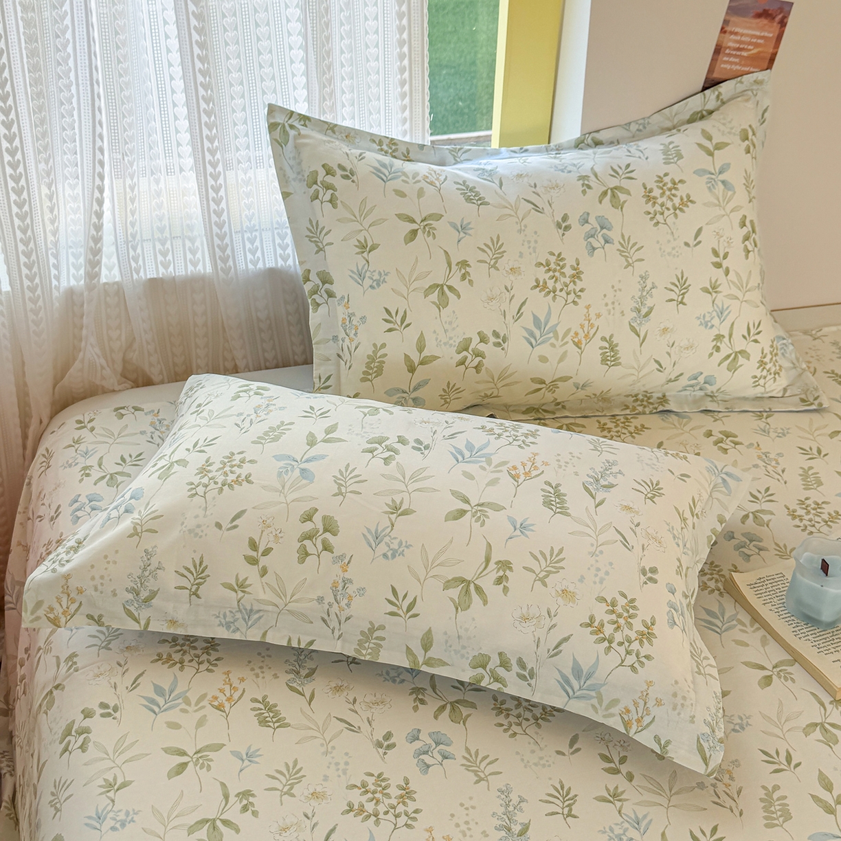 尚帛 2026新款全棉品质喷气印花爆款四件套 多规格套件 单品系列-单枕套 浅草繁花