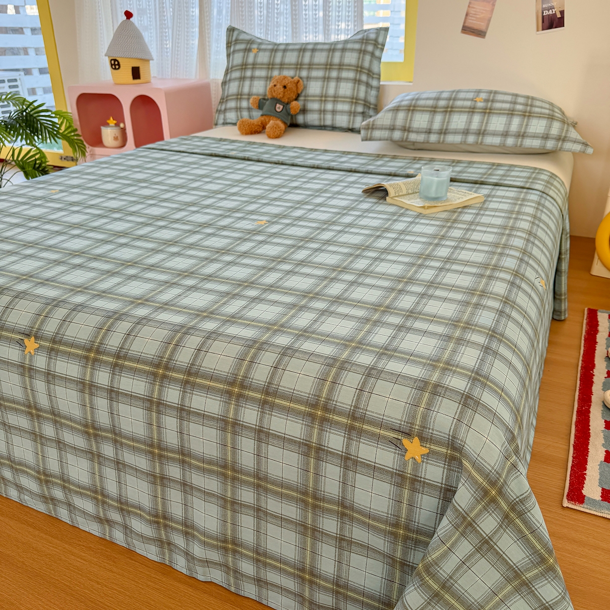 91家纺网 家纺一手货源 找家纺 尚帛 2026新款全棉品质喷气印花爆款四件套 多规格套件 单品系列-单枕套 闪耀的星