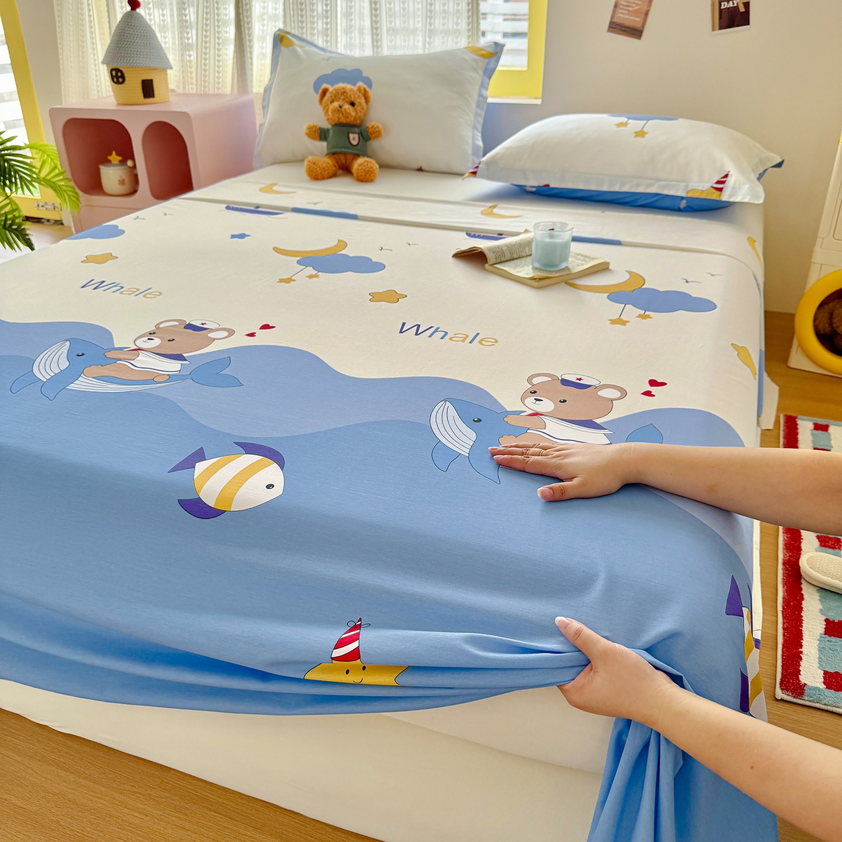 91家纺网 家纺一手货源 找家纺 尚帛 2026新款全棉品质喷气印花爆款四件套 多规格套件 单品系列-单枕套 水上乐园