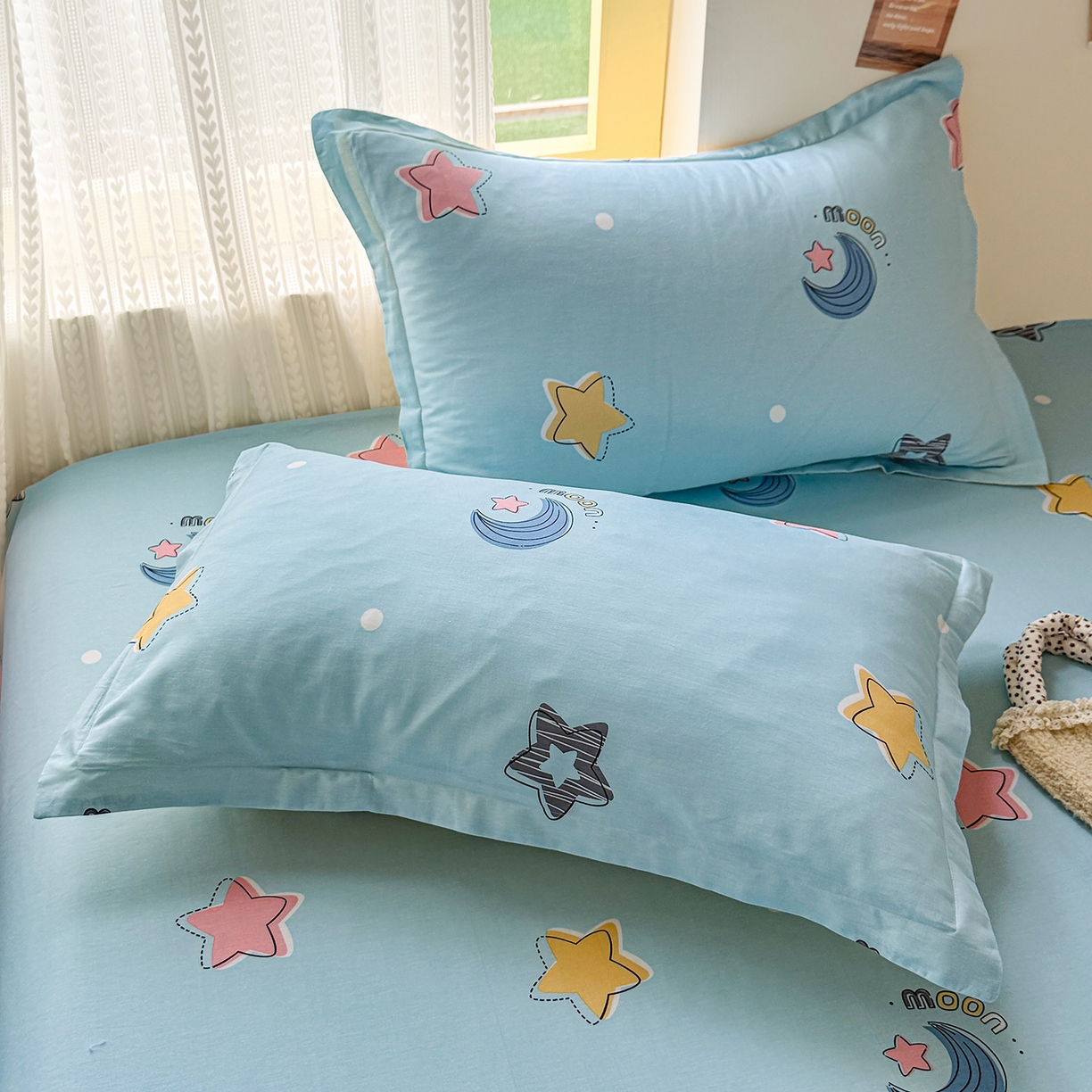 尚帛 2026新款全棉品质喷气印花爆款四件套 多规格套件 单品系列-单枕套 星梦想