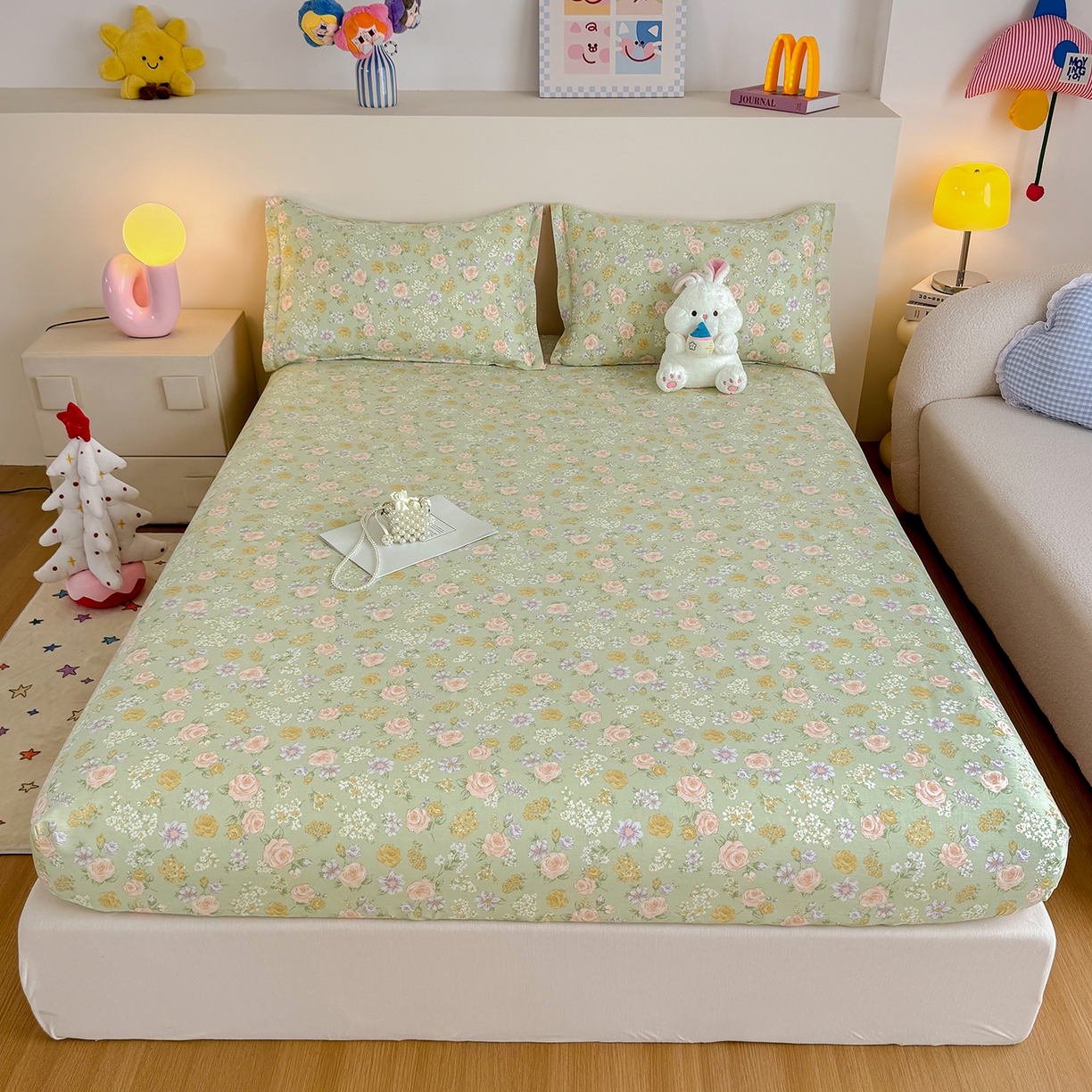 91家纺网 家纺一手货源 找家纺 （总1）尚帛 2024新款12868印花纯棉全棉四件套直播