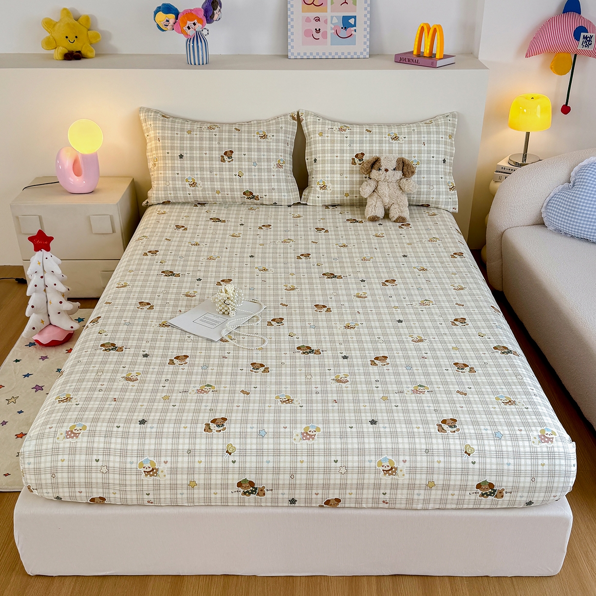 91家纺网 家纺一手货源 找家纺 （总）尚帛 2026新款全棉品质喷气印花爆款四件套 多规格套件 单品系列-单床笠