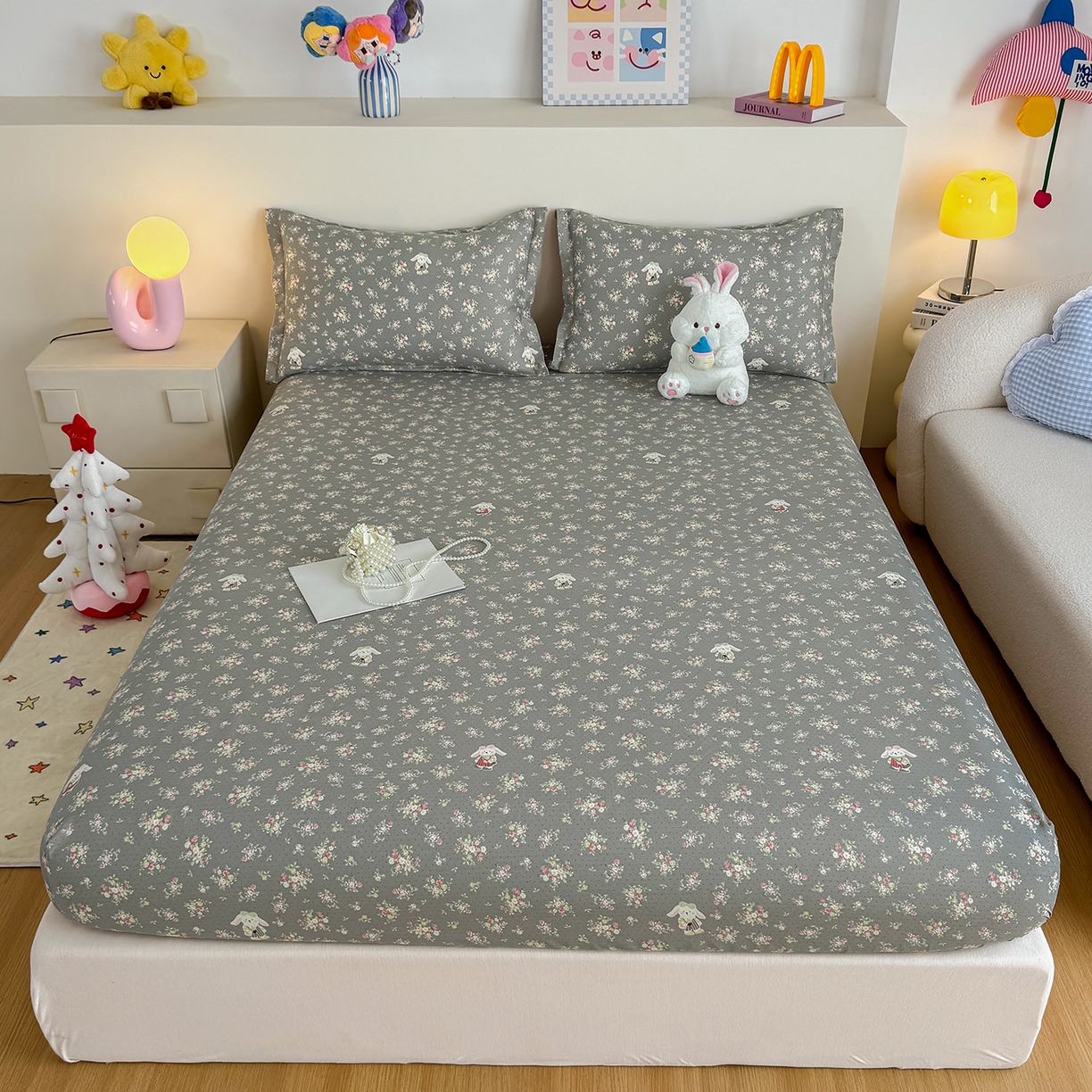 91家纺网 家纺一手货源 找家纺 （总）尚帛 2026新款全棉品质喷气印花爆款四件套 多规格套件 单品系列-单床笠