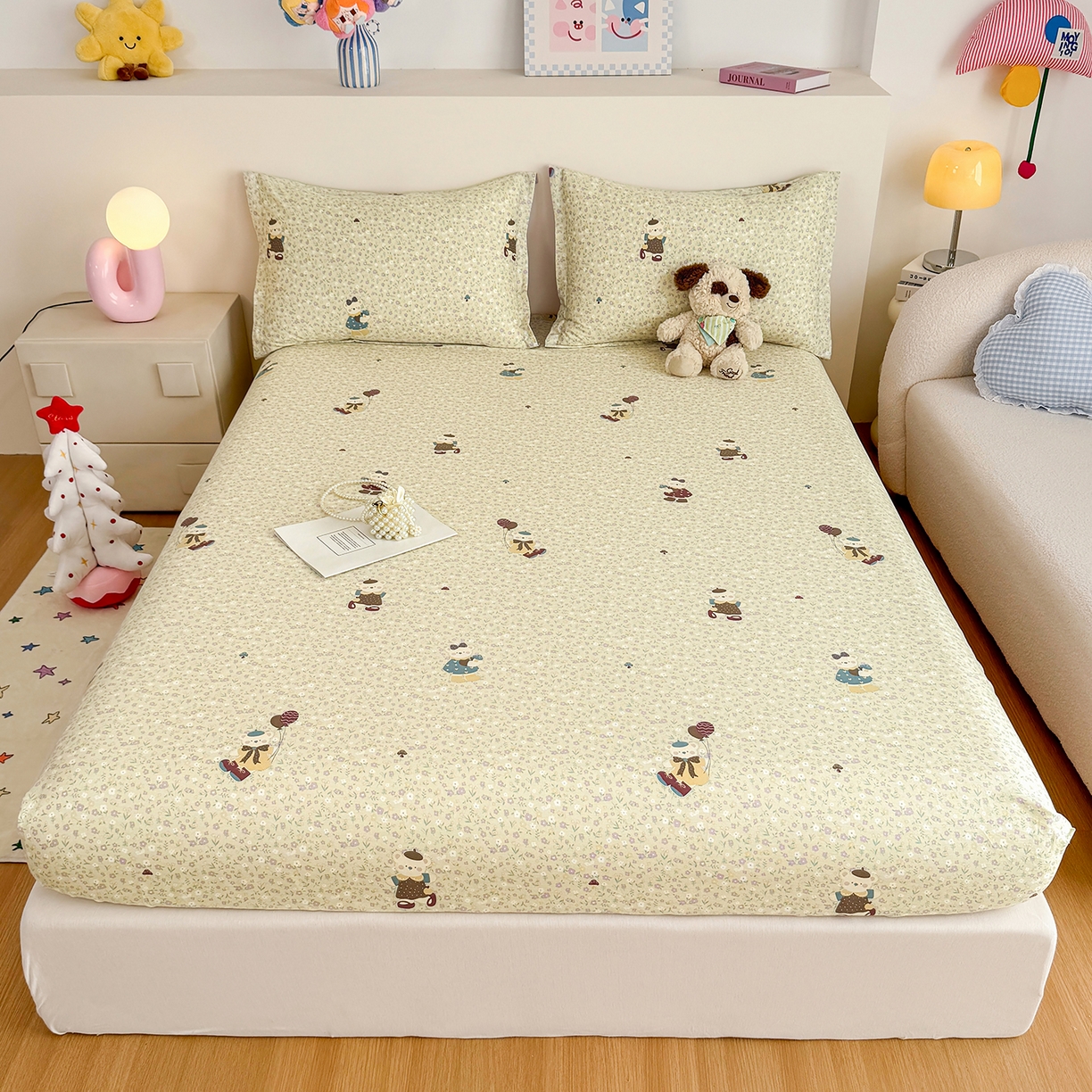 91家纺网 家纺一手货源 找家纺 （总）尚帛 2026新款全棉品质喷气印花爆款四件套 多规格套件 单品系列-单床笠