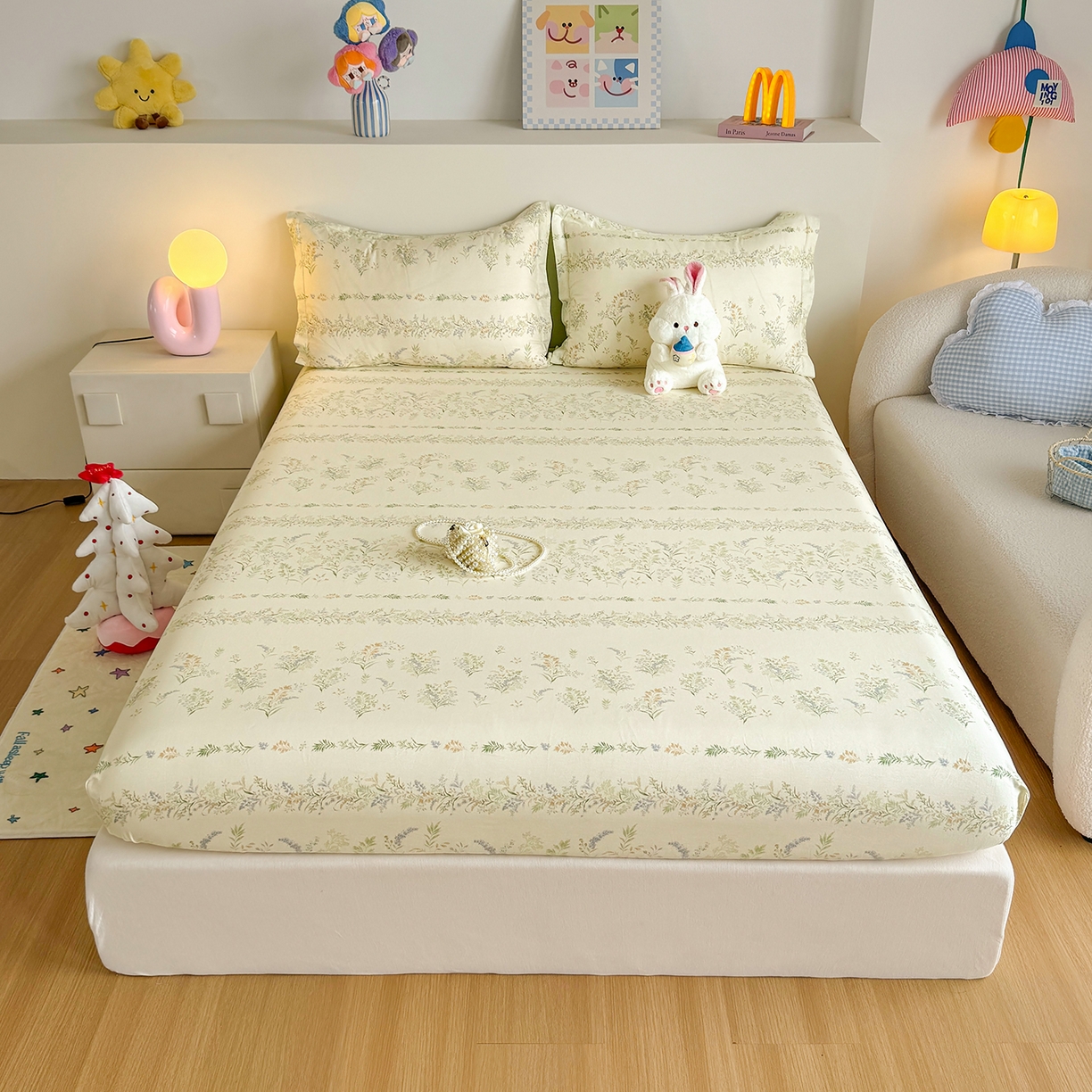 91家纺网 家纺一手货源 找家纺 （总）尚帛 2026新款全棉品质喷气印花爆款四件套 多规格套件 单品系列-单床笠