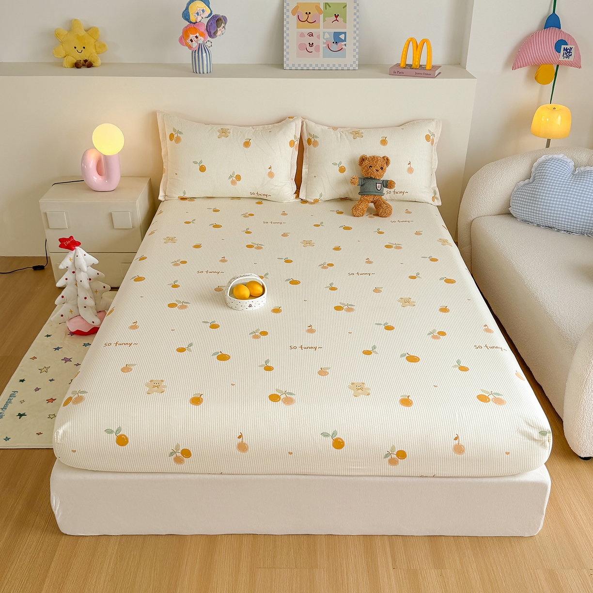 91家纺网 家纺一手货源 找家纺 （总）尚帛 2026新款全棉品质喷气印花爆款四件套 多规格套件 单品系列-单床笠