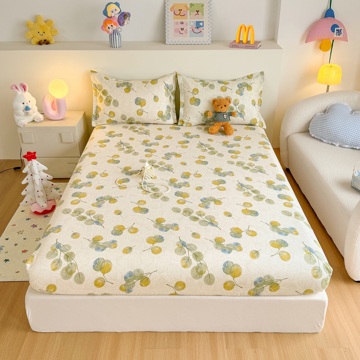 91家纺网 家纺一手货源 找家纺 （总）尚帛 2026新款全棉品质喷气印花爆款四件套 多规格套件 单品系列-单床笠