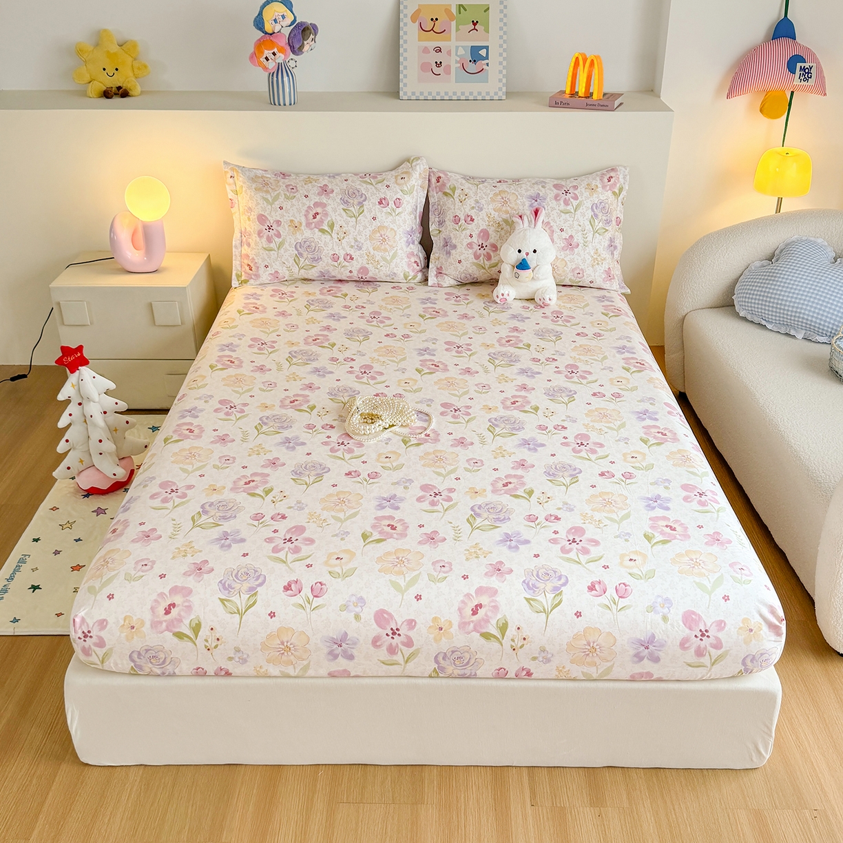 91家纺网 家纺一手货源 找家纺 （总）尚帛 2026新款全棉品质喷气印花爆款四件套 多规格套件 单品系列-单床笠