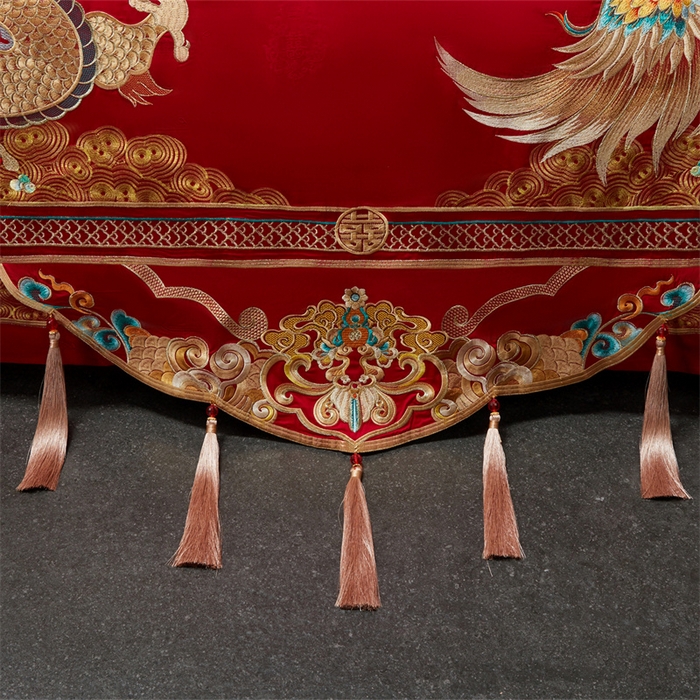 91家纺网 家纺一手货源 找家纺 （总）红番天婚庆 （控价）2025新款全棉提花全棉贡缎提花新中式婚庆四件套多件套