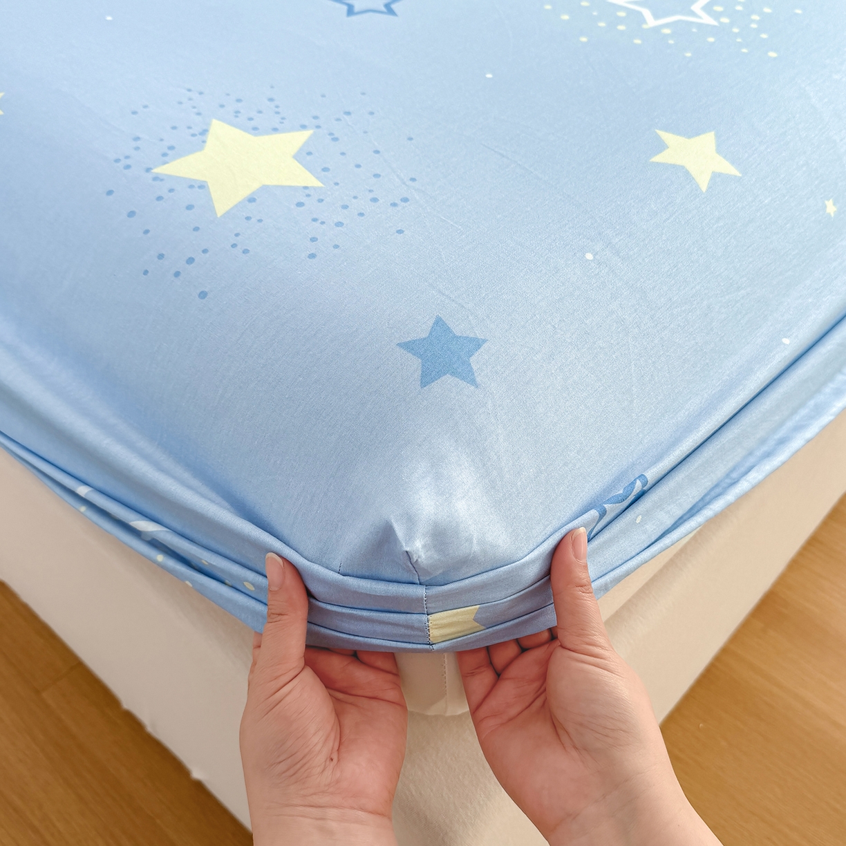 91家纺网 家纺一手货源 找家纺 尚帛 2026新款全棉品质喷气印花爆款四件套 多规格套件 单品系列-单床笠 五星集